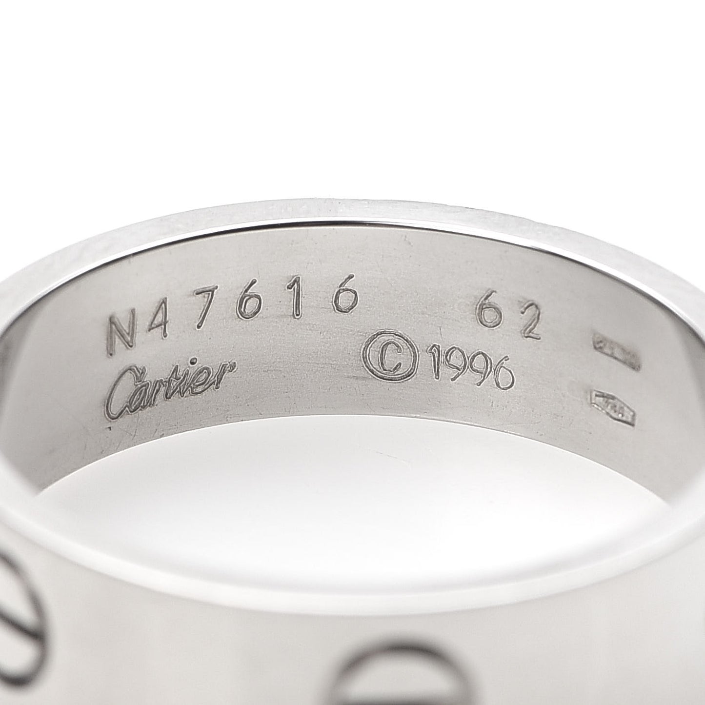 18K White Gold 6mm LOVE Ring 62 10