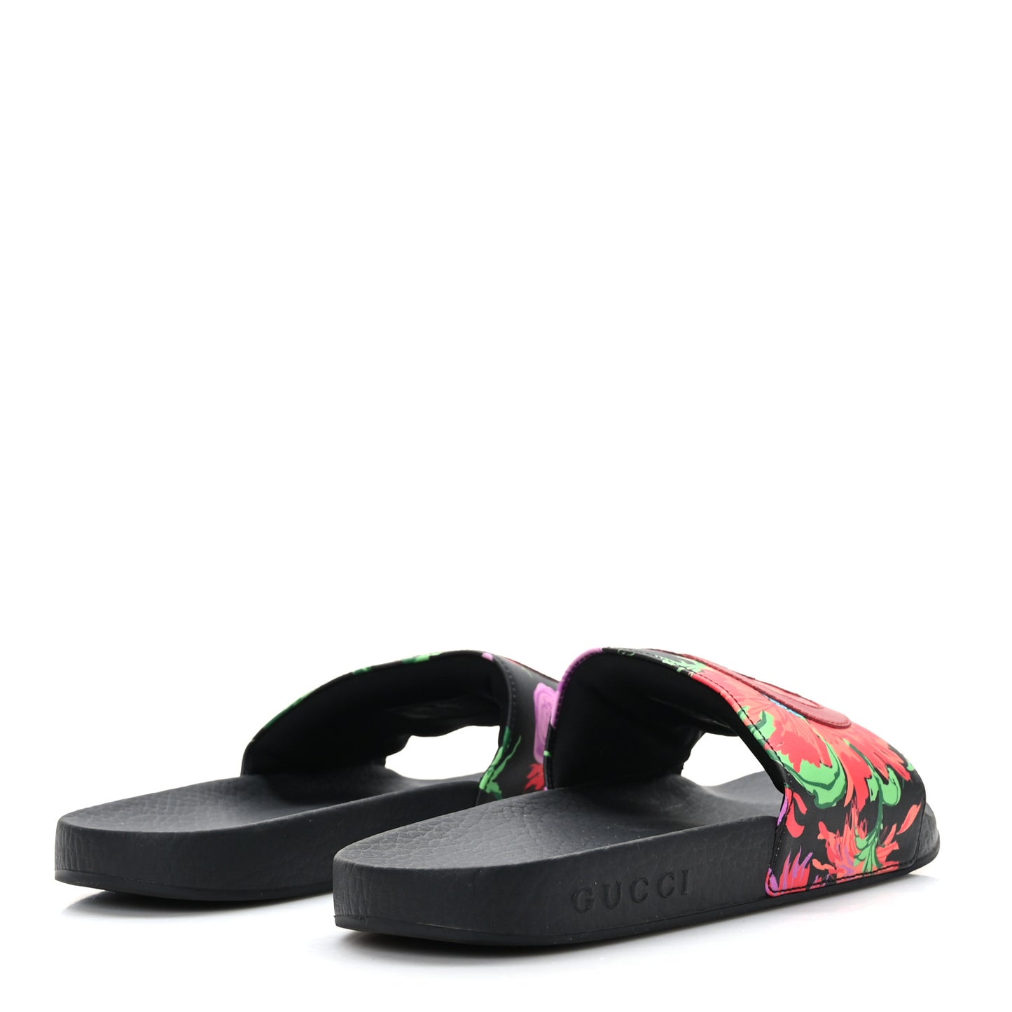 X KEN SCOTT Rubber Infinity Jenni Interlocking G Womens Pool Slide Sandals 35 Black Pink