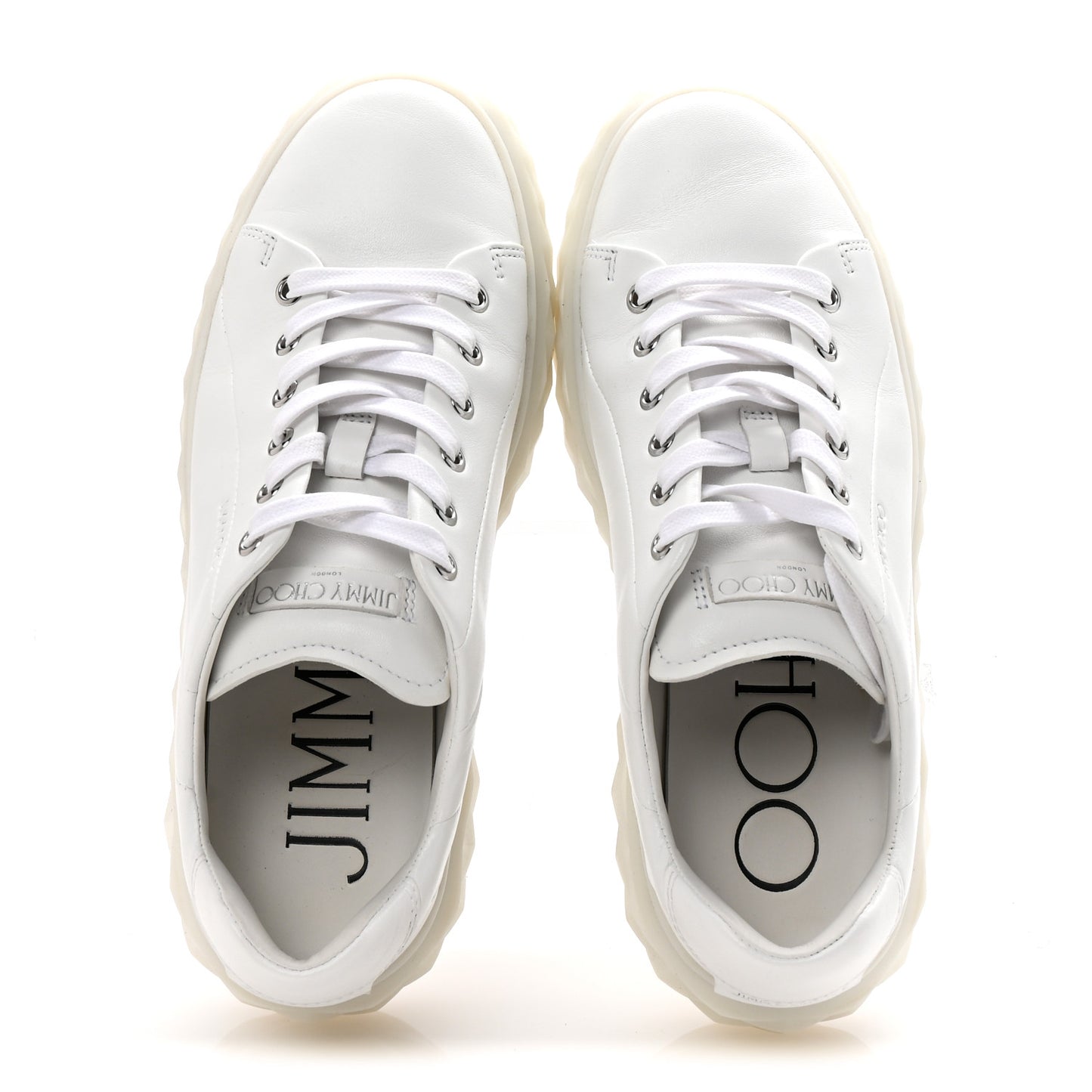 Nappa Diamond Light Platform Sneakers 38 White