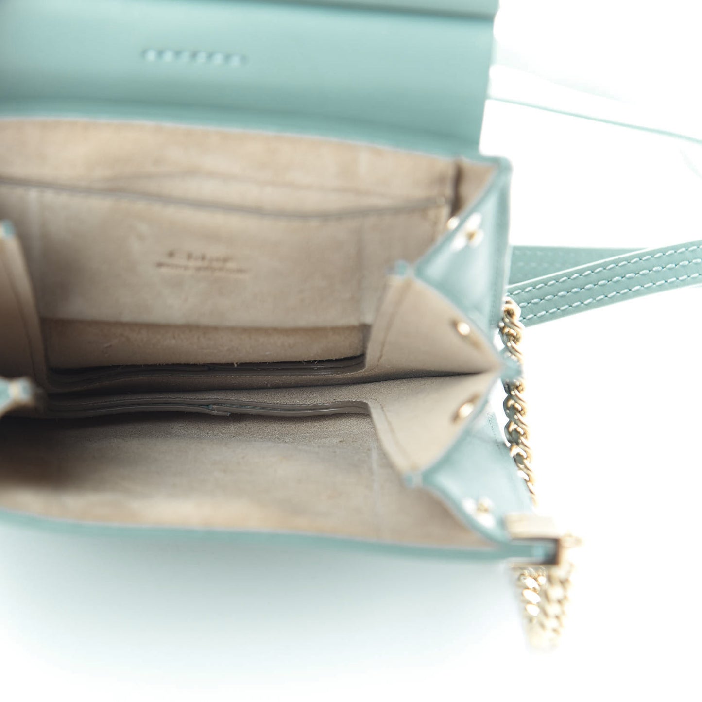 Suede Calfskin Mini Faye Bracelet Bag Cloudy Blue