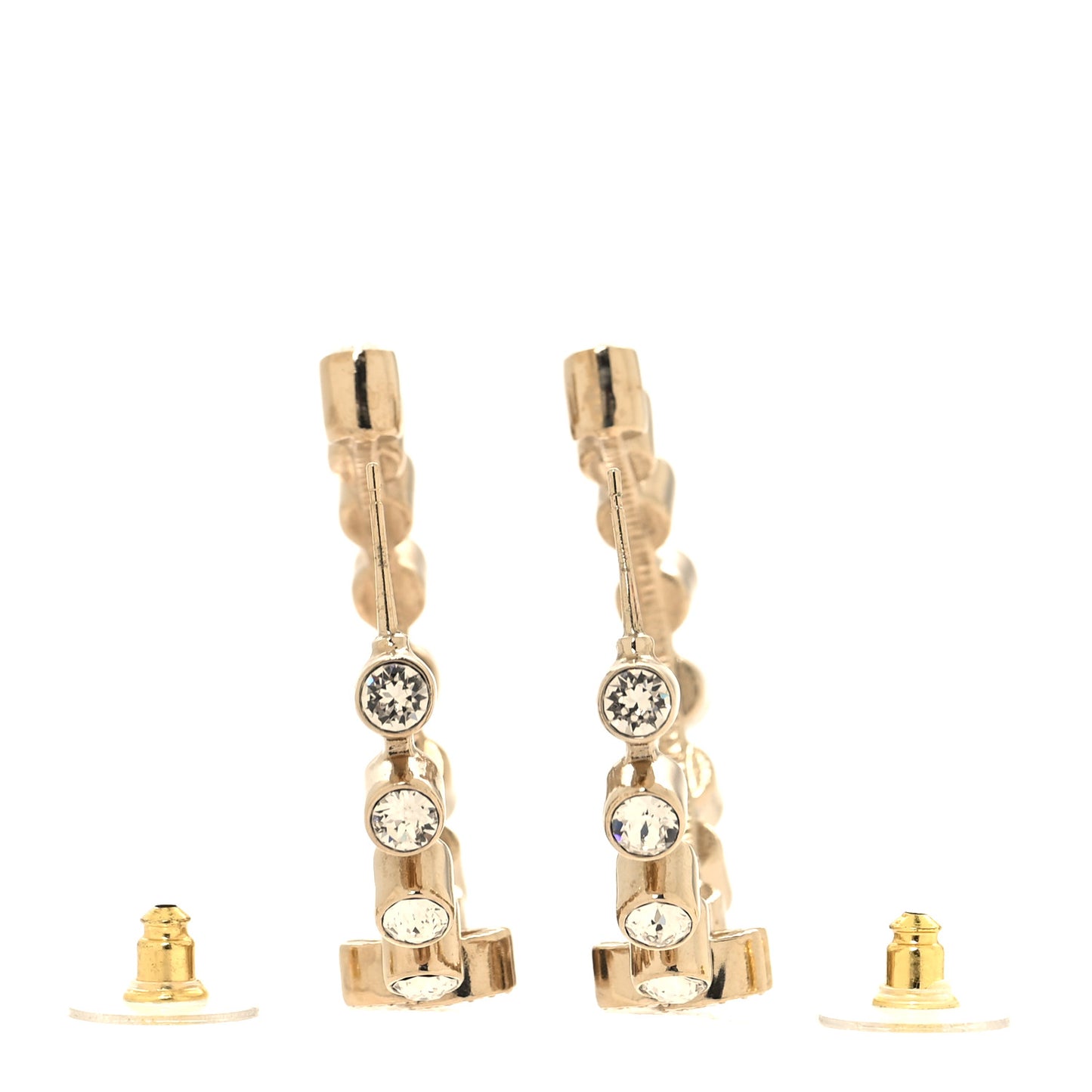 Crystal CC Hoop Earrings Gold