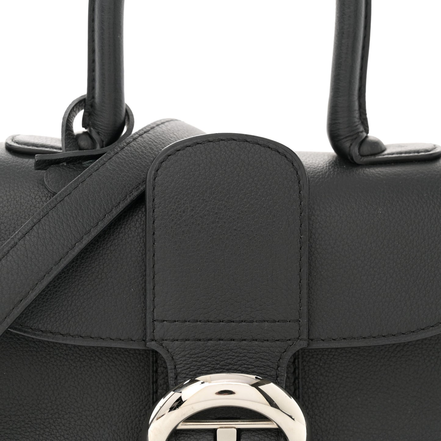 Grained Calfskin Mini Brillant Satchel Black
