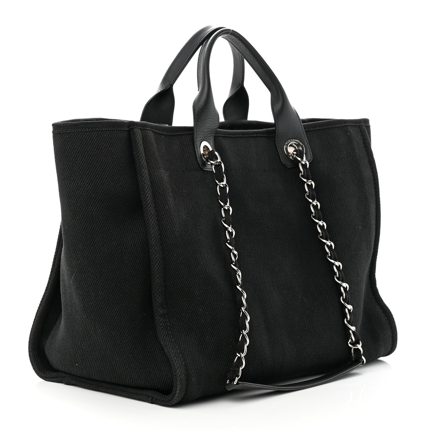Canvas Pearl Medium Deauville Tote Black