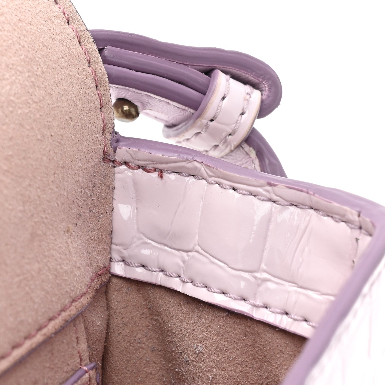 Stella McCartney Eco Alter Crocodile Embossed Nappa Small Frayme Shoulder Bag Lilac 9 of 13