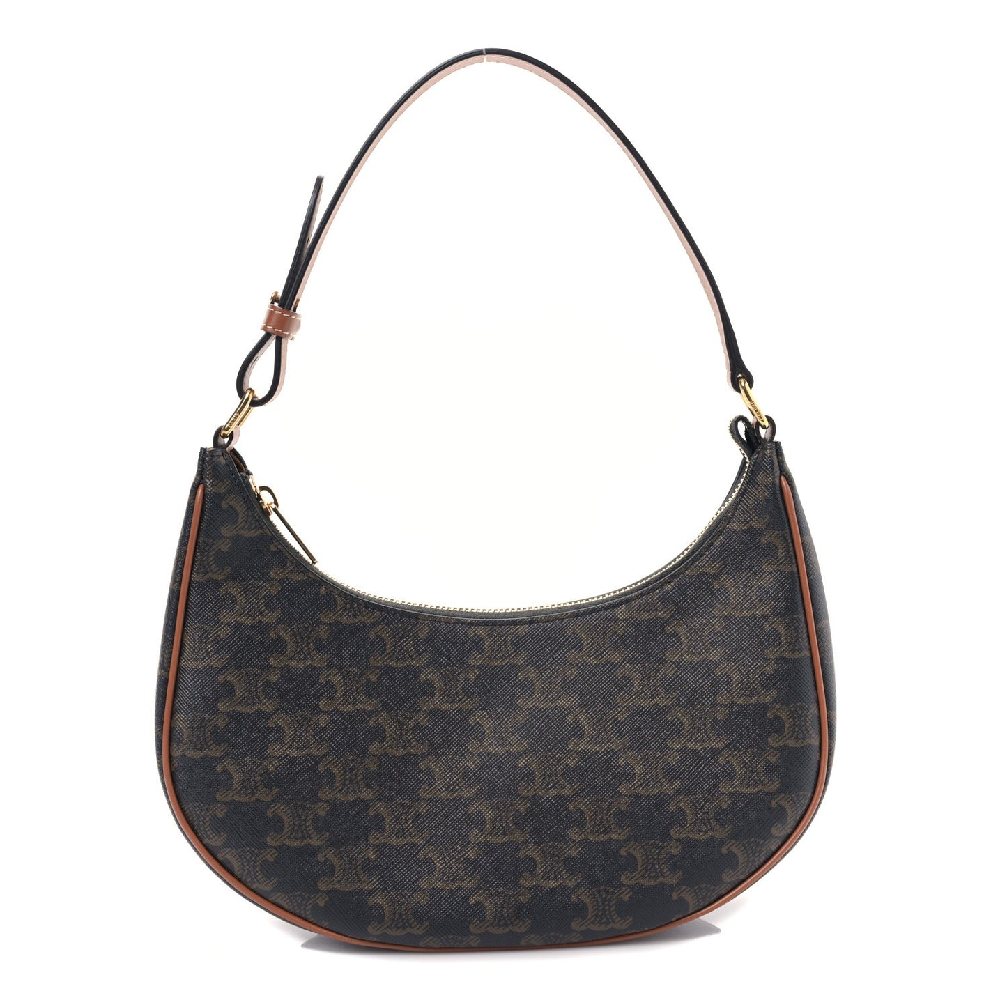 Triomphe Canvas Calfskin Ava Shoulder Bag Tan