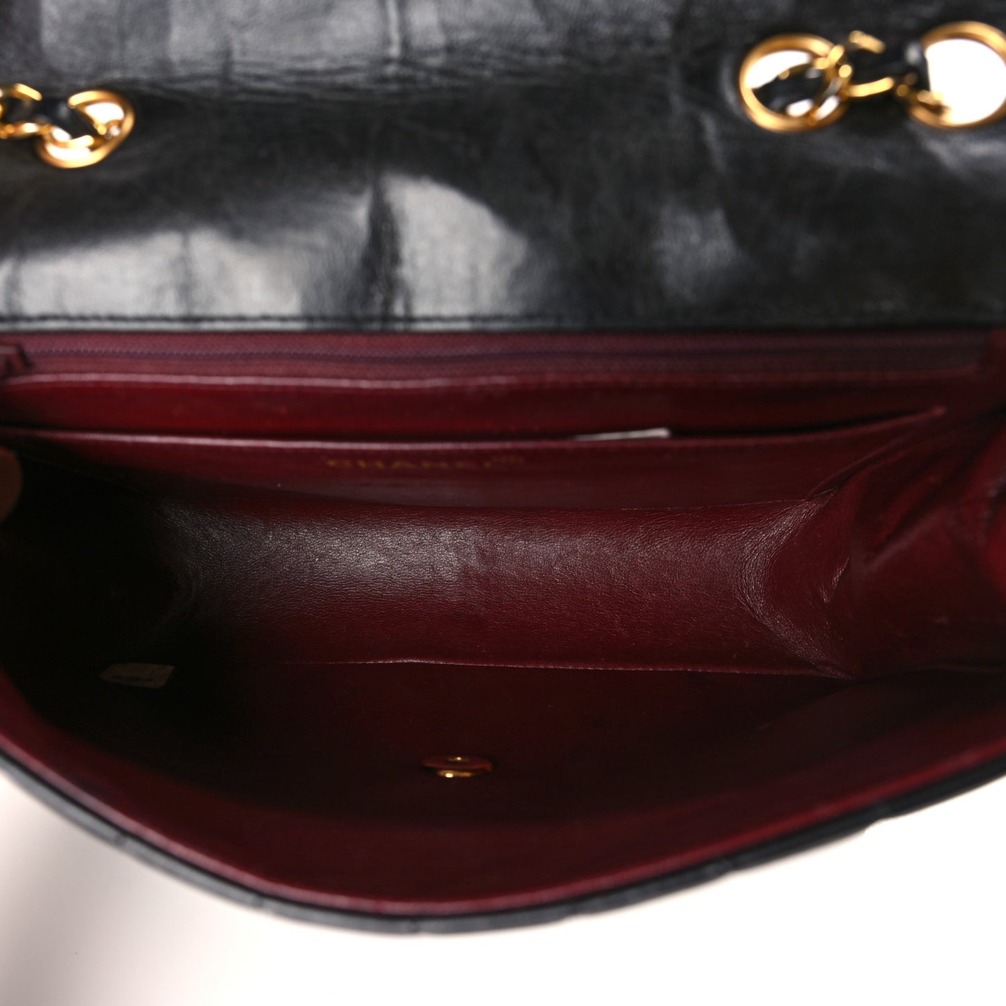 Lambskin Chevron Quilted Envelope Single Flap Black