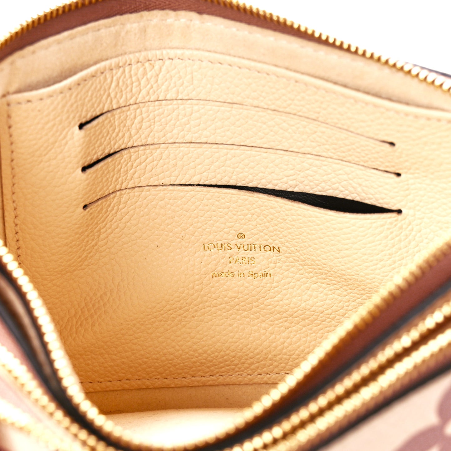 Empreinte Monogram Giant Double Zip Pochette Creme Bois de Rose