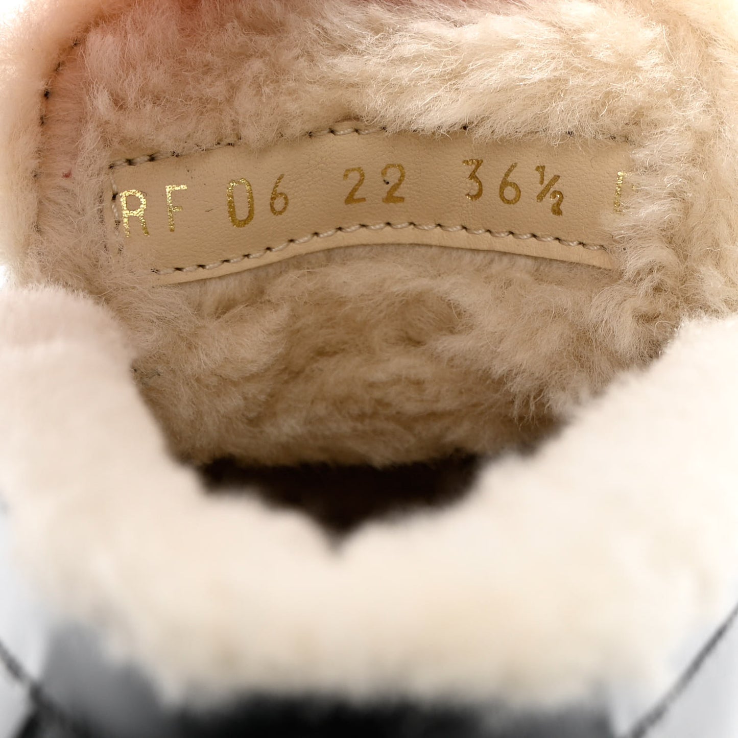 Brushed Calfskin Shearling Dior Code Lug Sole 15mm Loafers 36.5 Black Natural