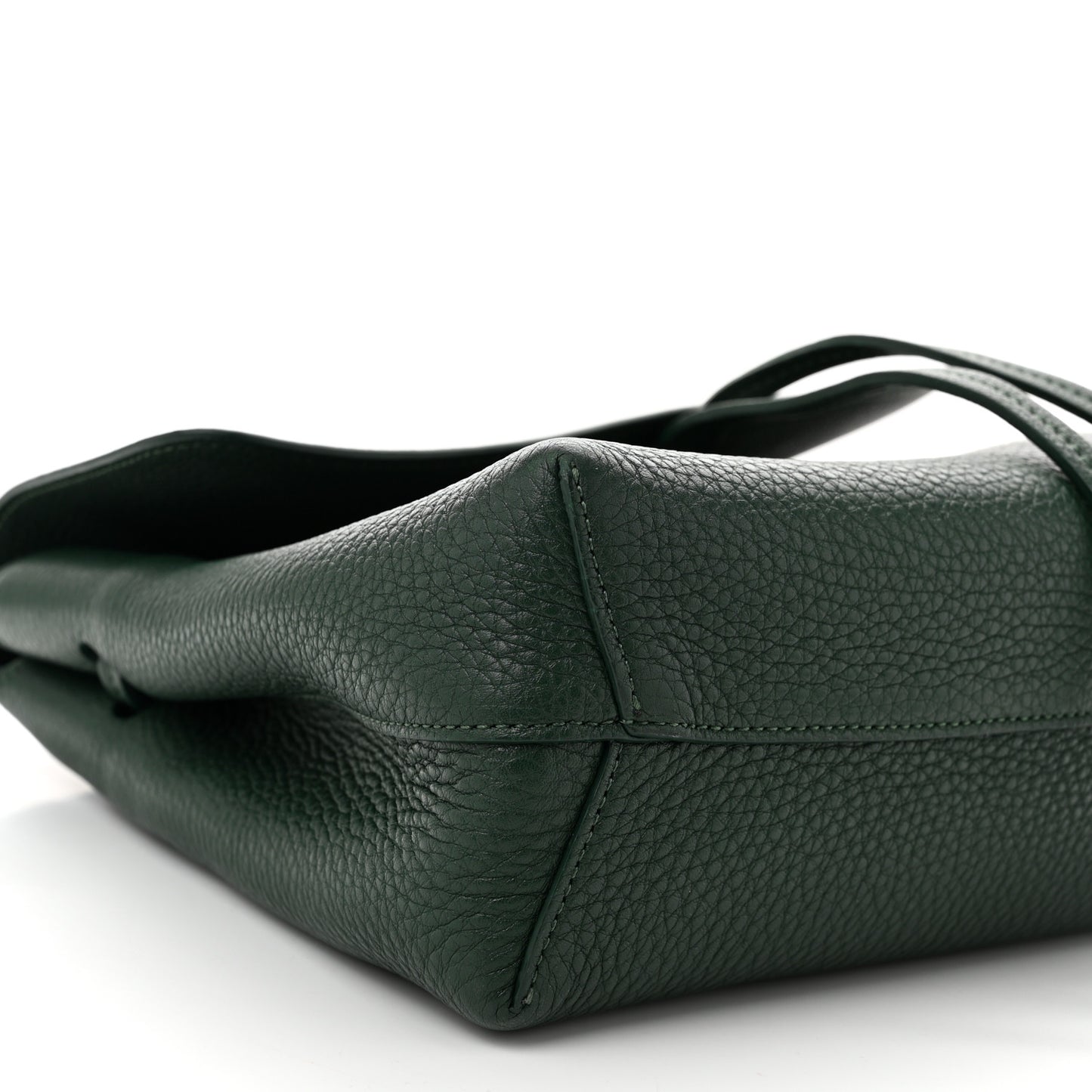Tumbled Calfskin Mini Lady Bag Moss