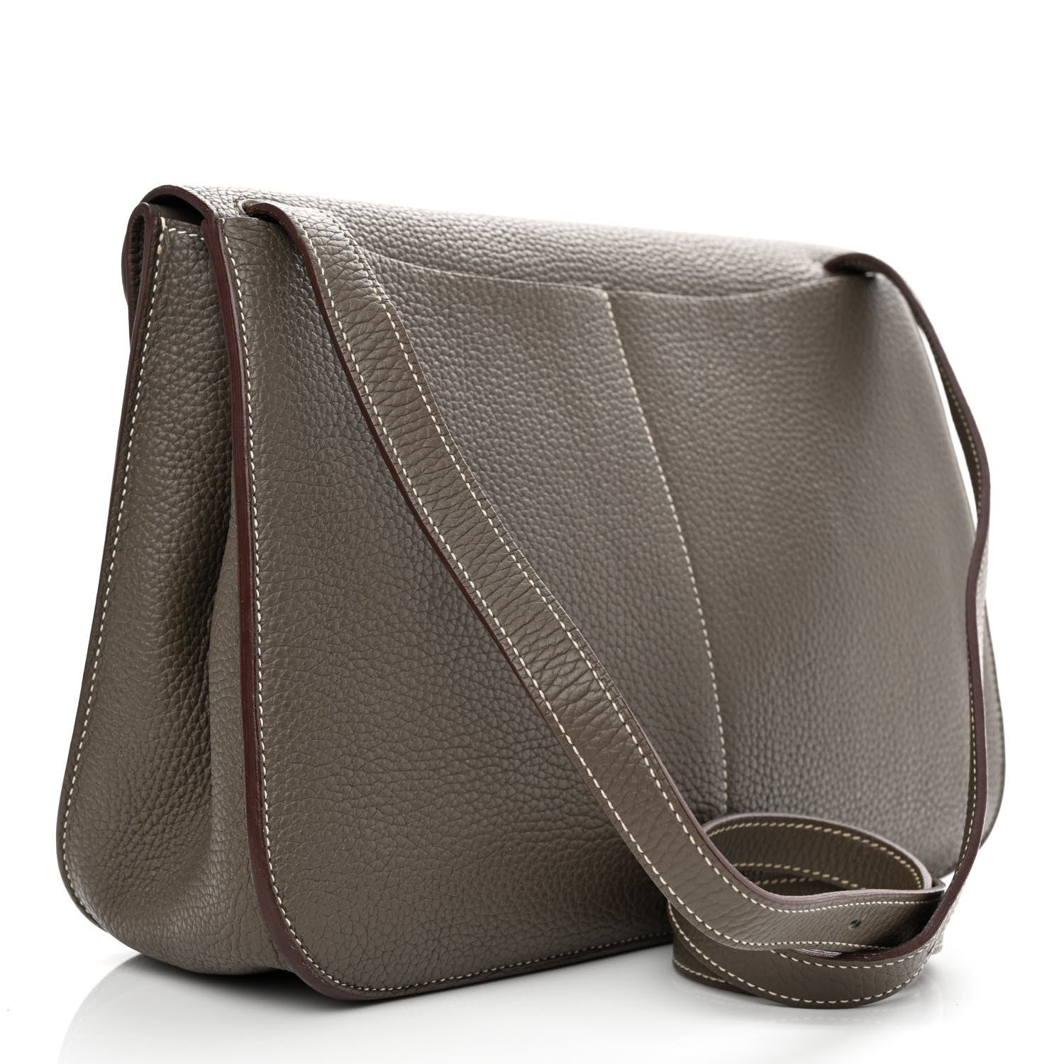 Hermes Taurillon Clemence Halzan 31 GM Etain 3 of 13