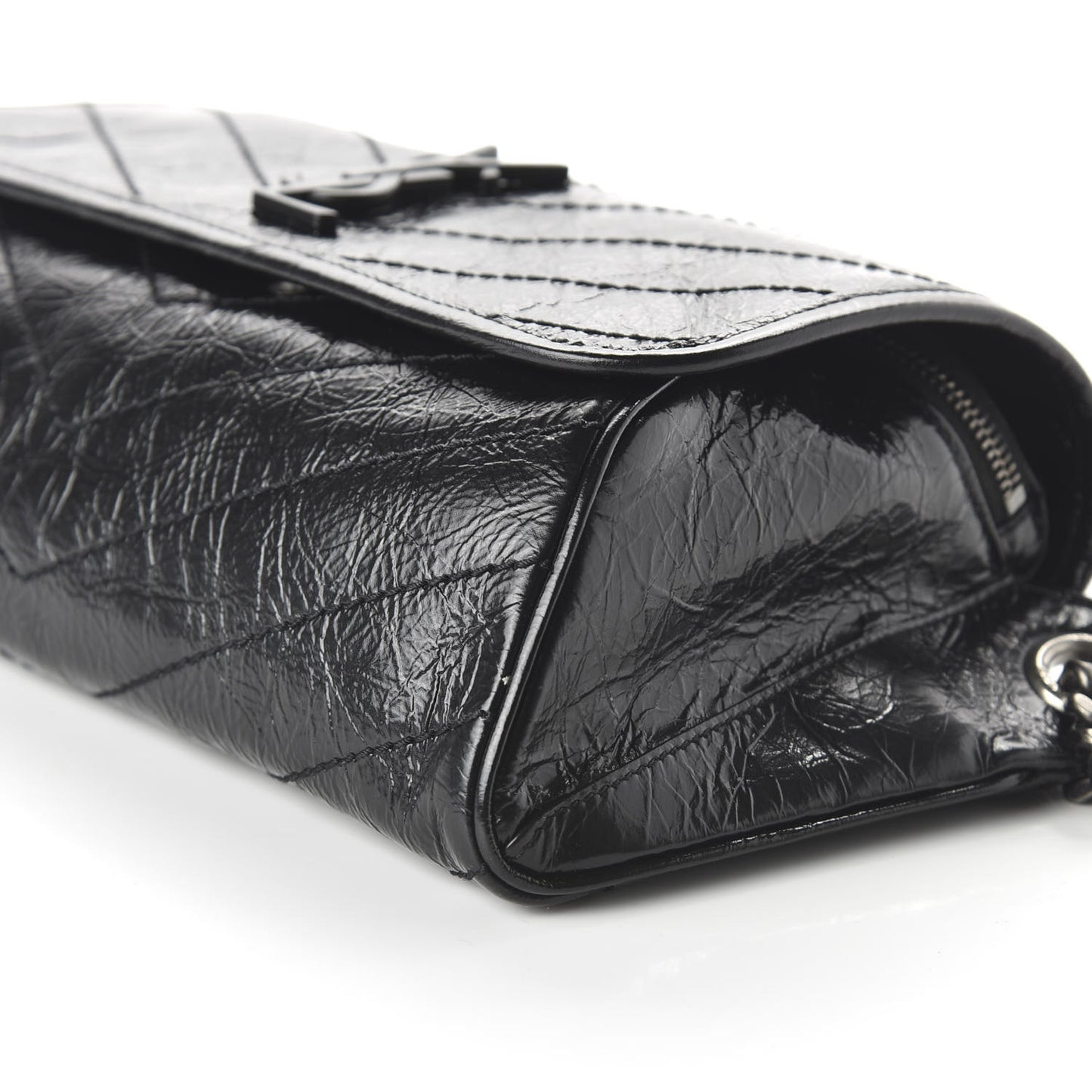 Crinkled Calfskin Matelasse Monogram Niki Body Bag Black