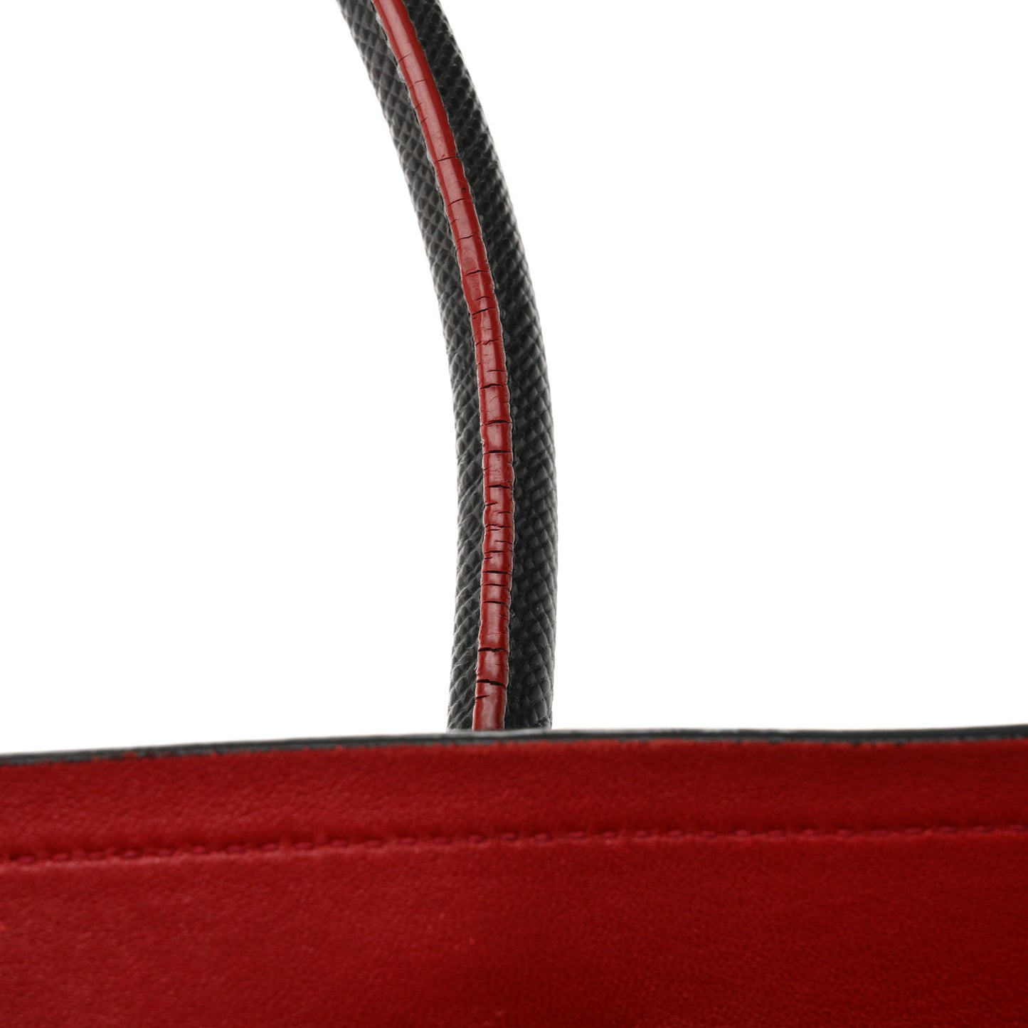 Saffiano Cuir Medium Double Bag Black Fuoco