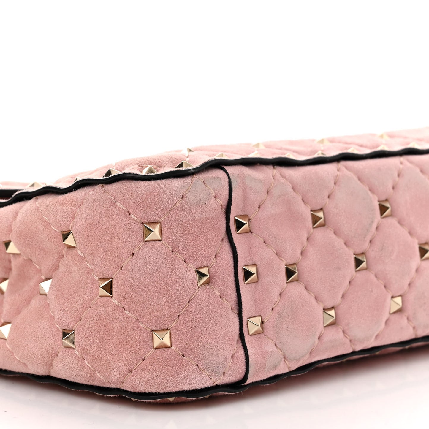 Suede Medium Rockstud Spike Shoulder Bag Loto