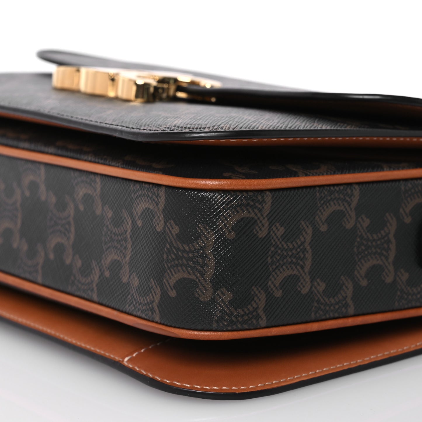 Calfskin Triomphe Canvas Medium Triomphe Tan