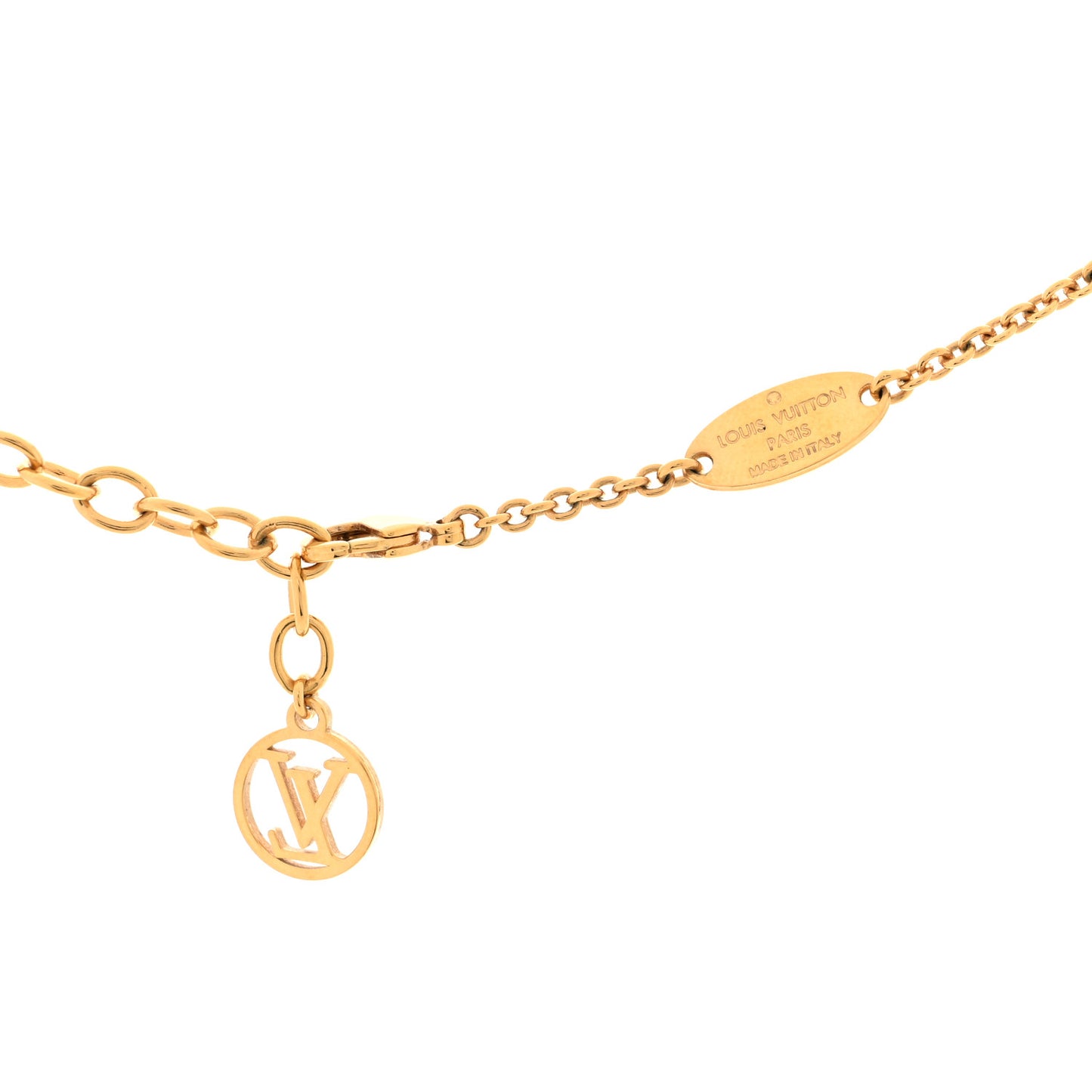 Metal L to V Necklace Gold Silver