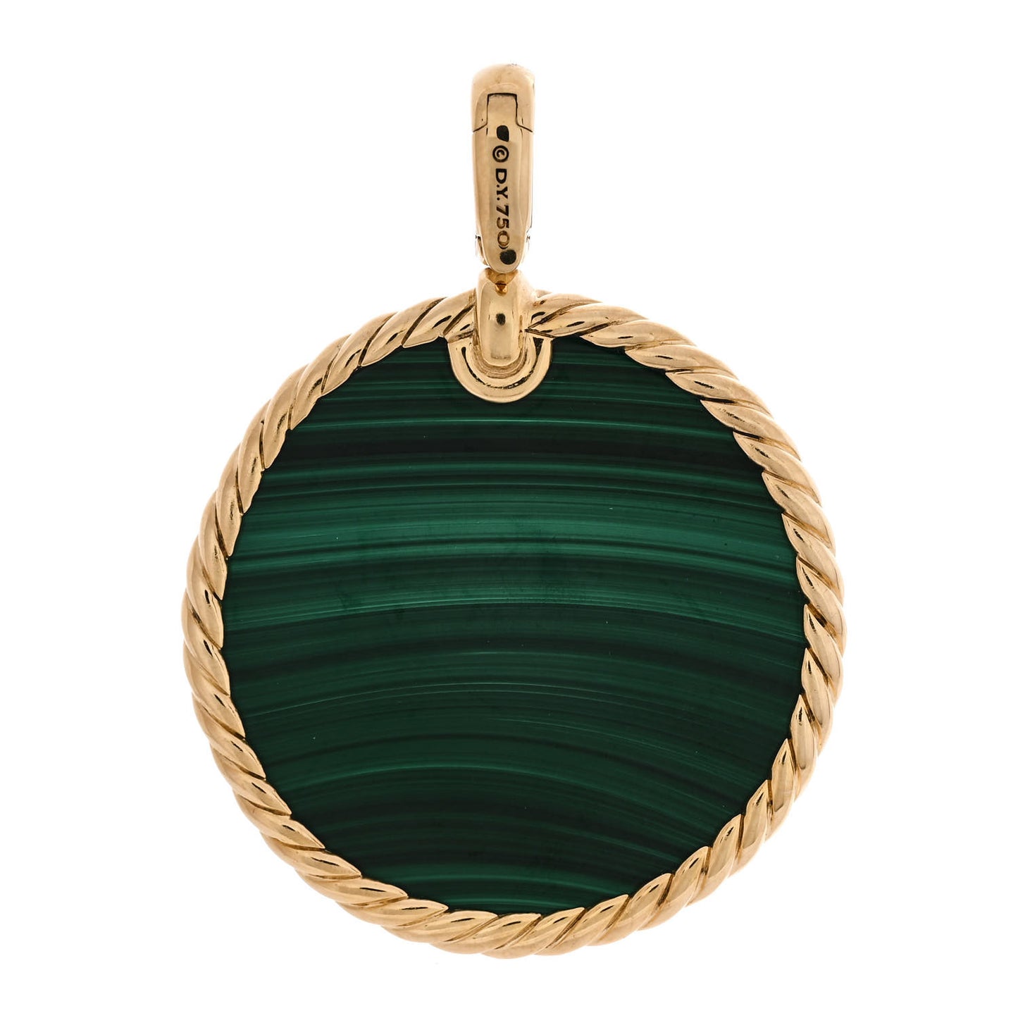 18K Yellow Gold Malachite Elements Pendant