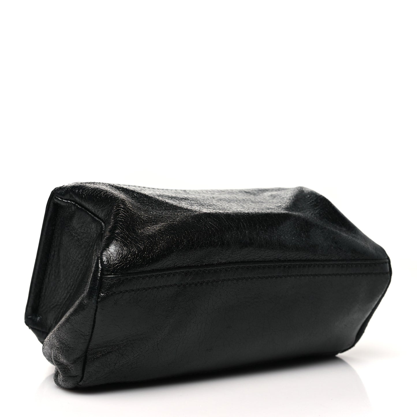 Crinkled Patent Deerskin Mini Pandora Black