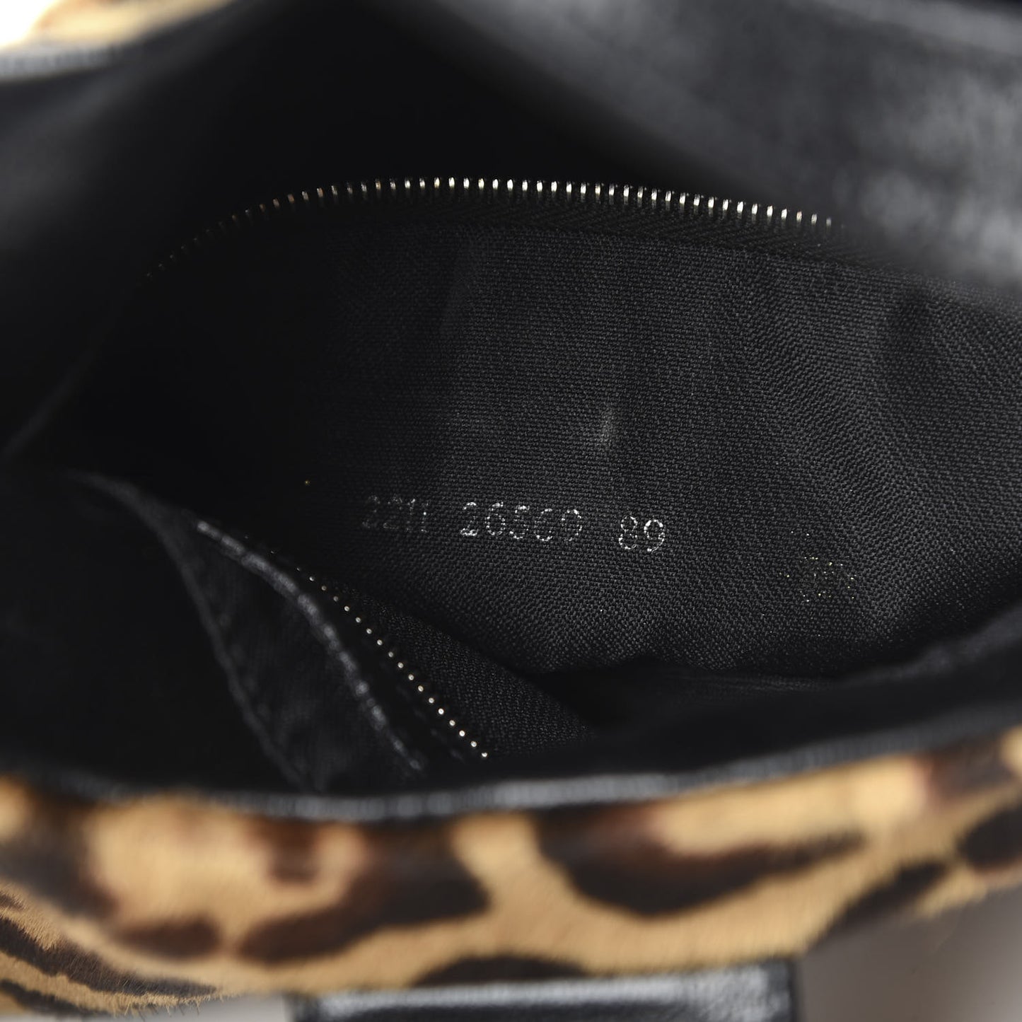 Calf Hair Leopard Print Shoulder Bag Brown Black