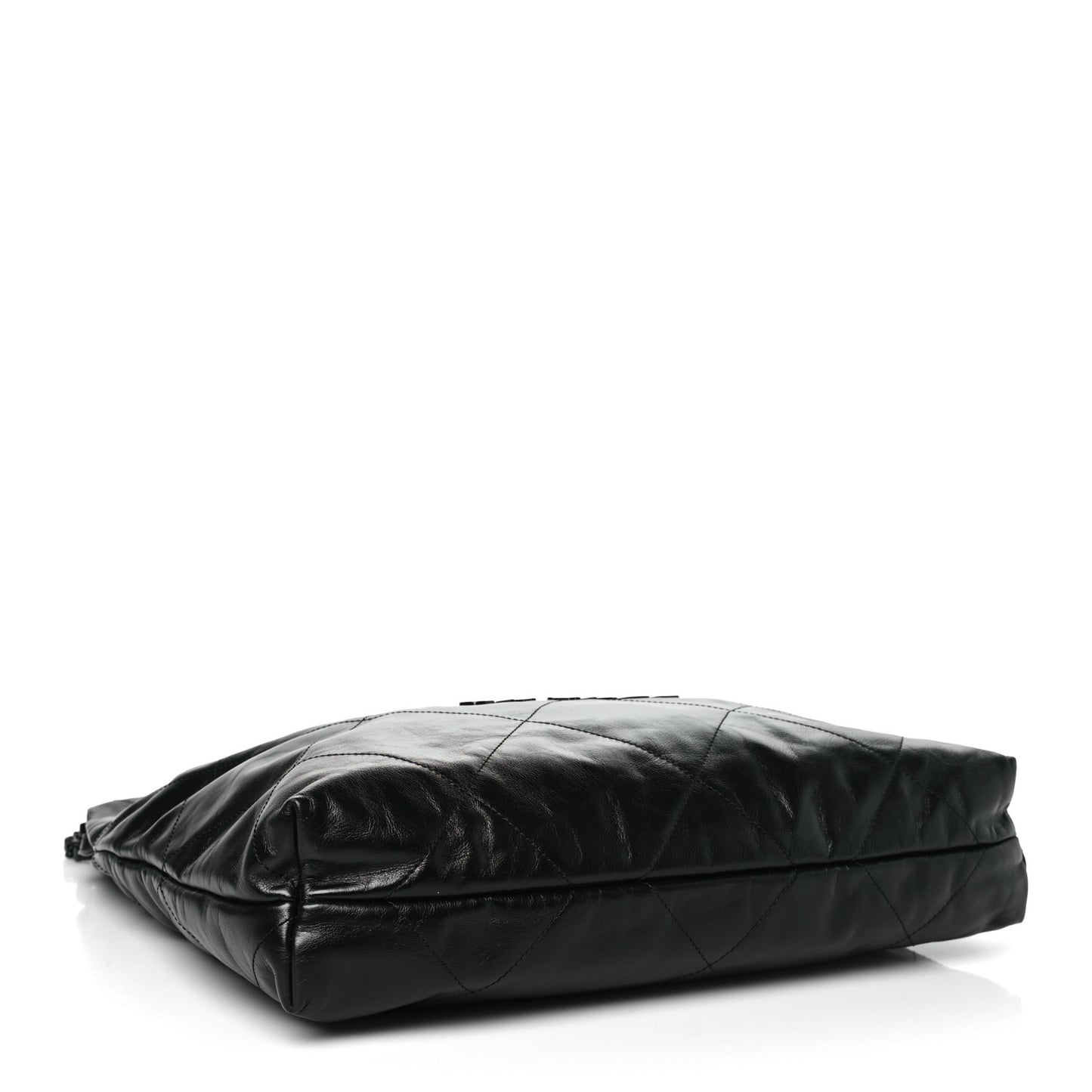 Shiny Calfskin Quilted Large Chanel 22 So Black