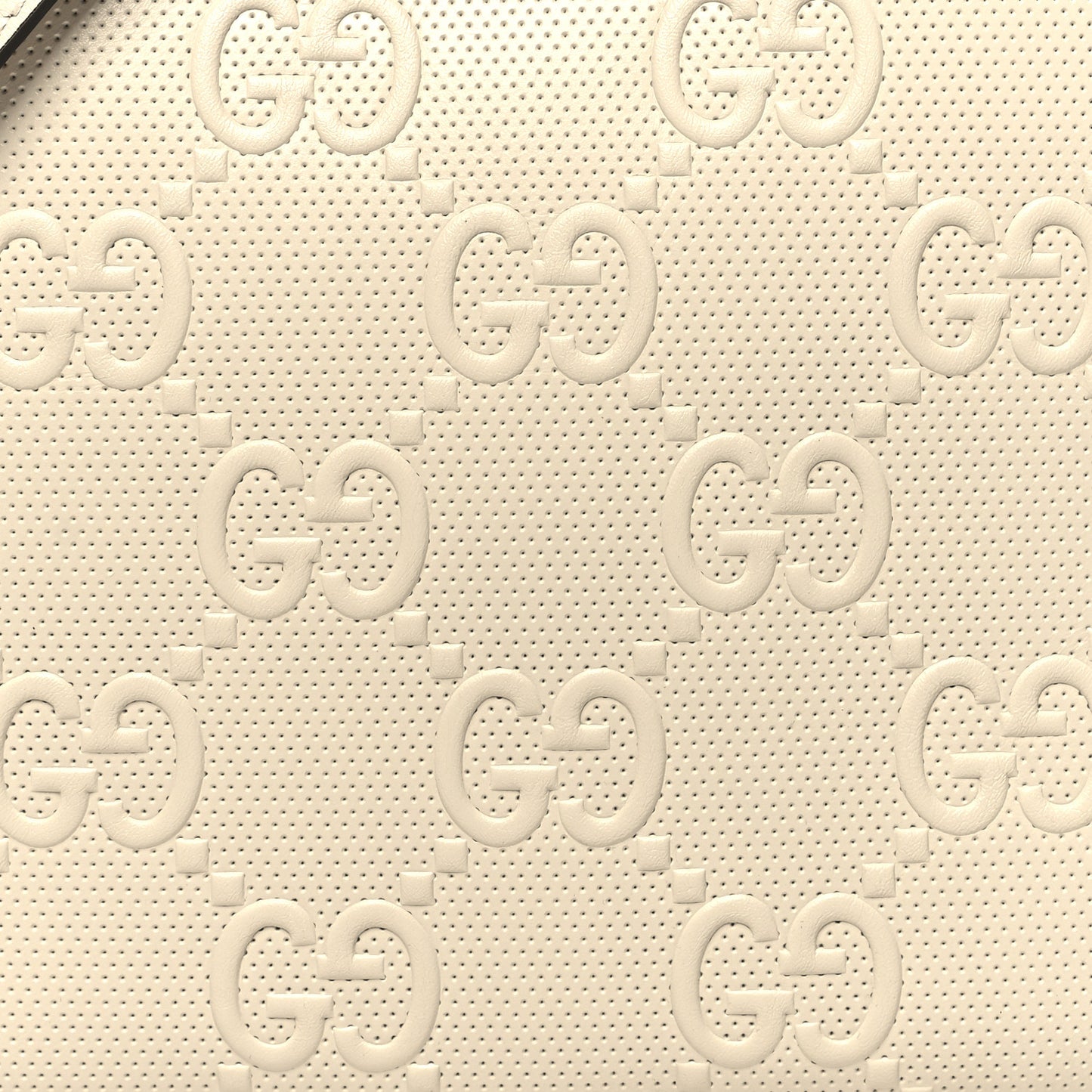 Calfskin GG Tennis Embossed Square Messenger Bag Mystic White