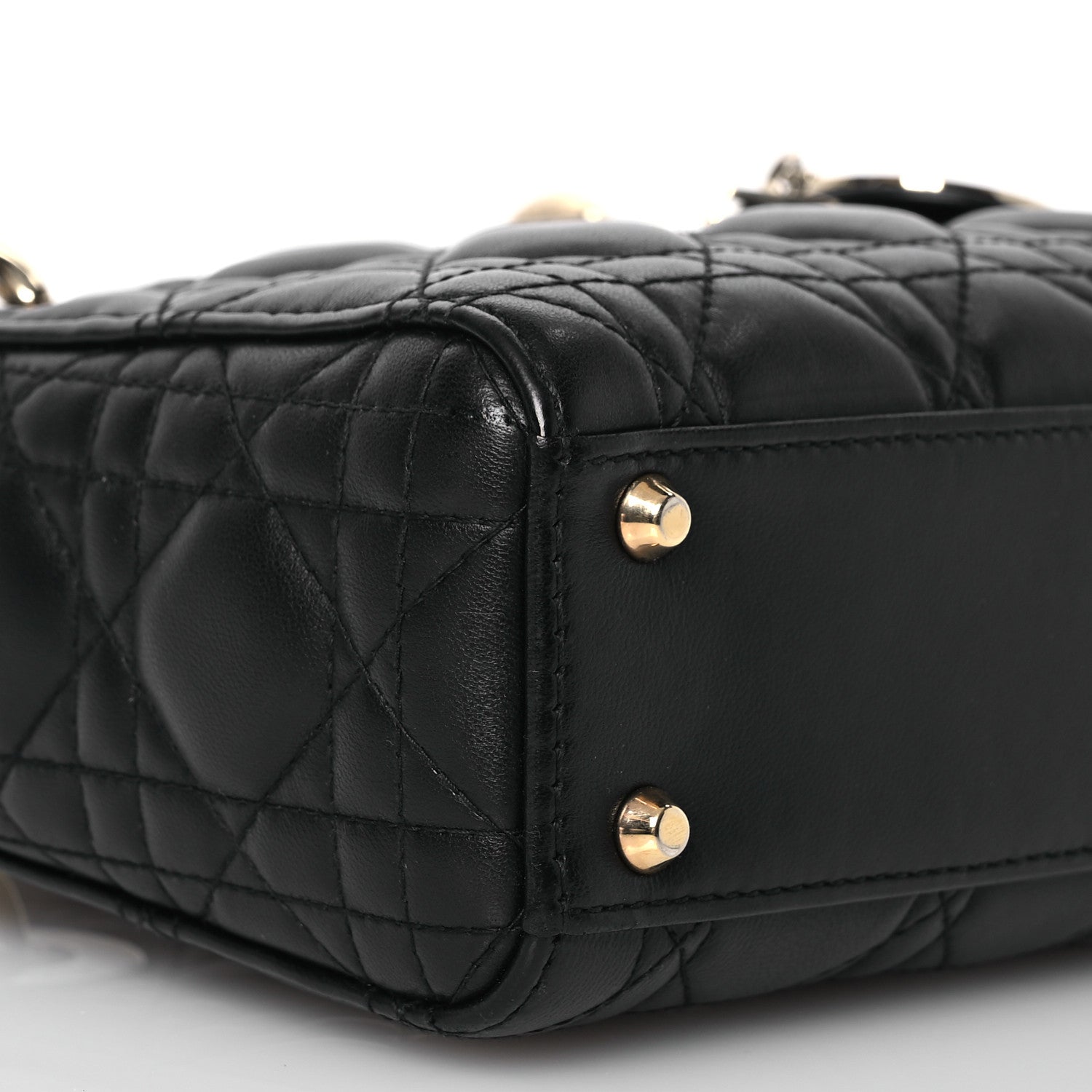 Christian Dior Lambskin Cannage Mini Lady Dior Black 9 of 17