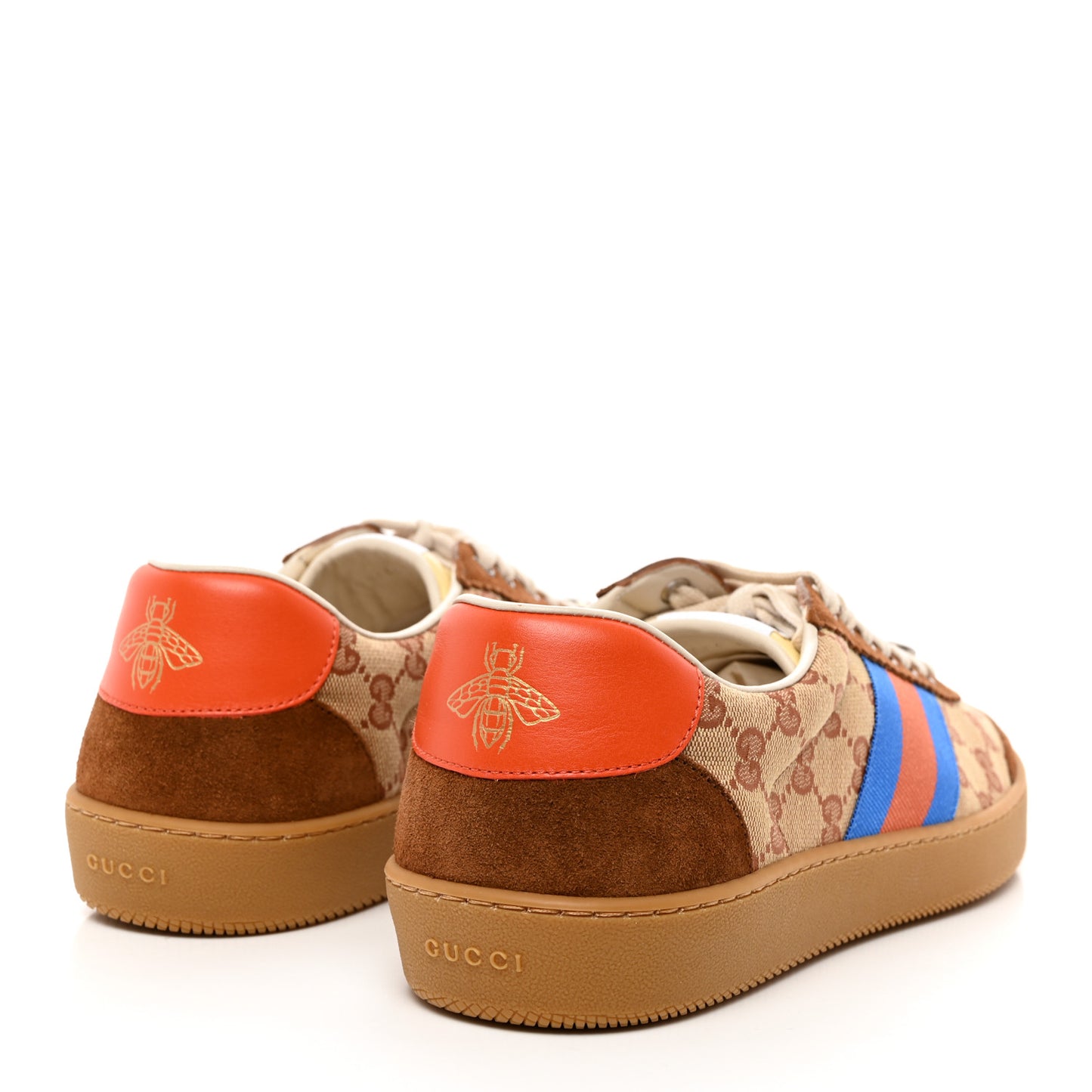 GG Monogram Suede Web Mens G74 Sneakers 11 Beige Ruggine Cuir