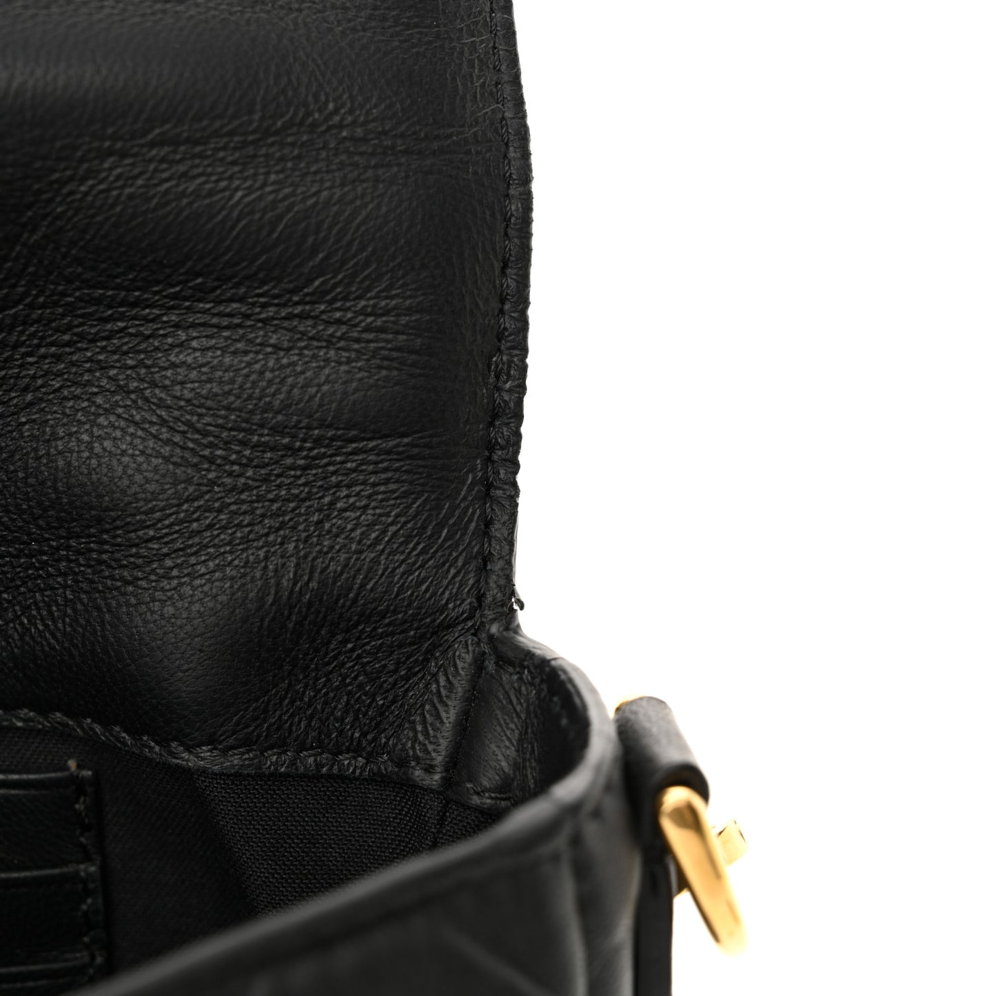 Nappa FF 1974 Embossed Mini Baguette Black