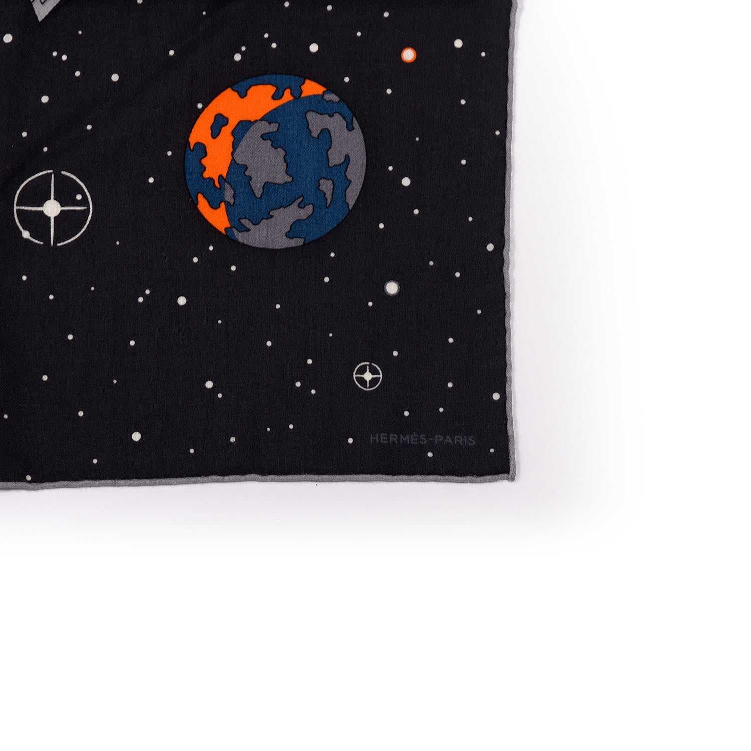 Hermes Silk Cashmere Odyssey Scarf 100 Black Anthracite Gris 5 of 5