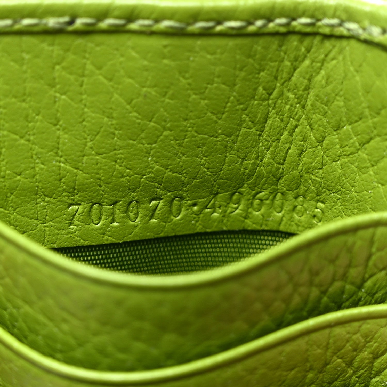 Gucci Dollar Calfskin Enamel Monochrome GG Marmont Key Case Card Holder Lemon Leaf 7 of 7