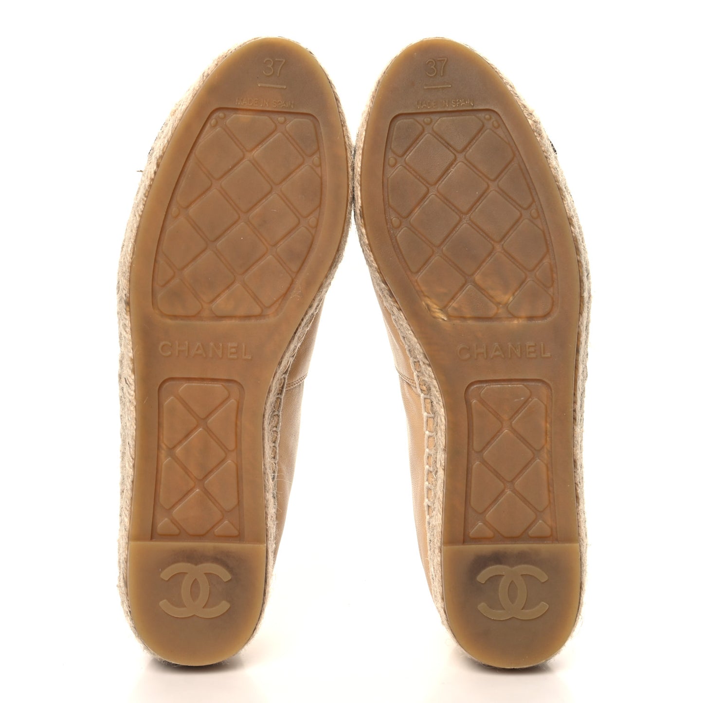 Lambskin CC Espadrilles 37 Beige Black