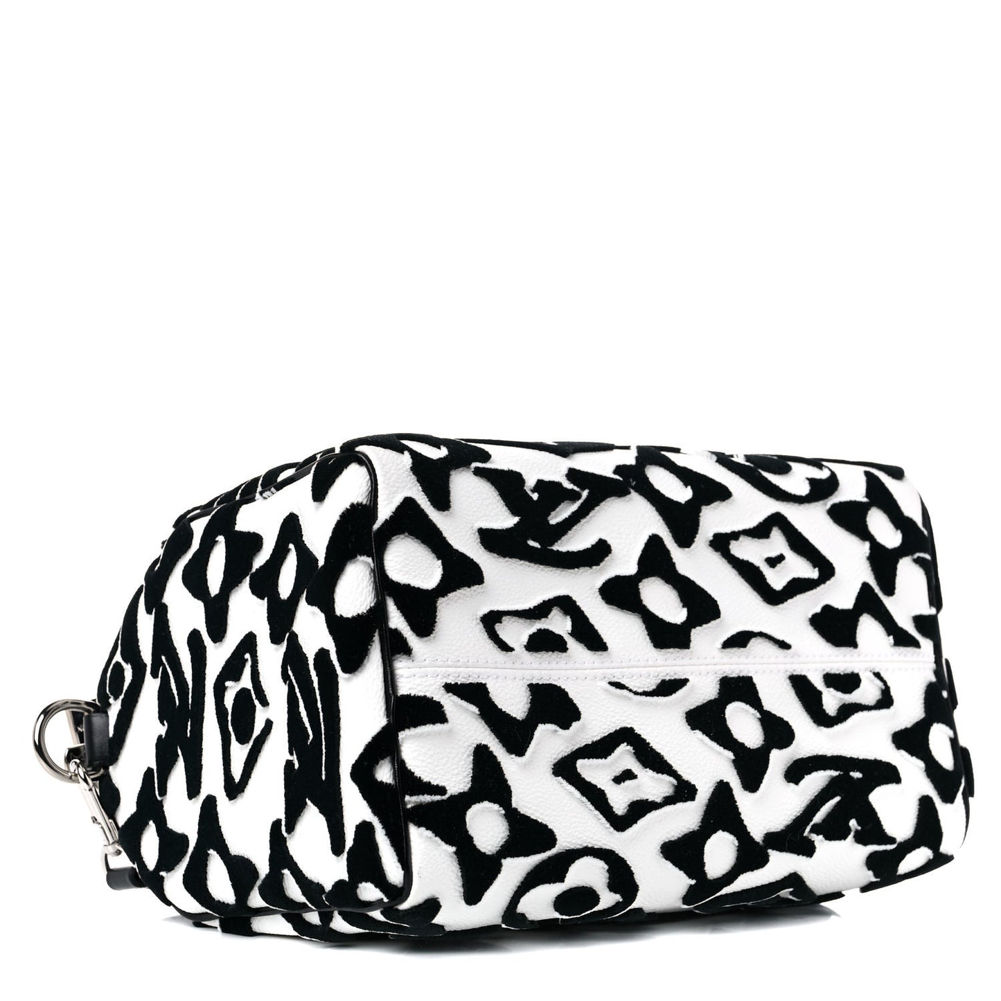 X UF Tufted Monogram Speedy Bandouliere 25 White Black