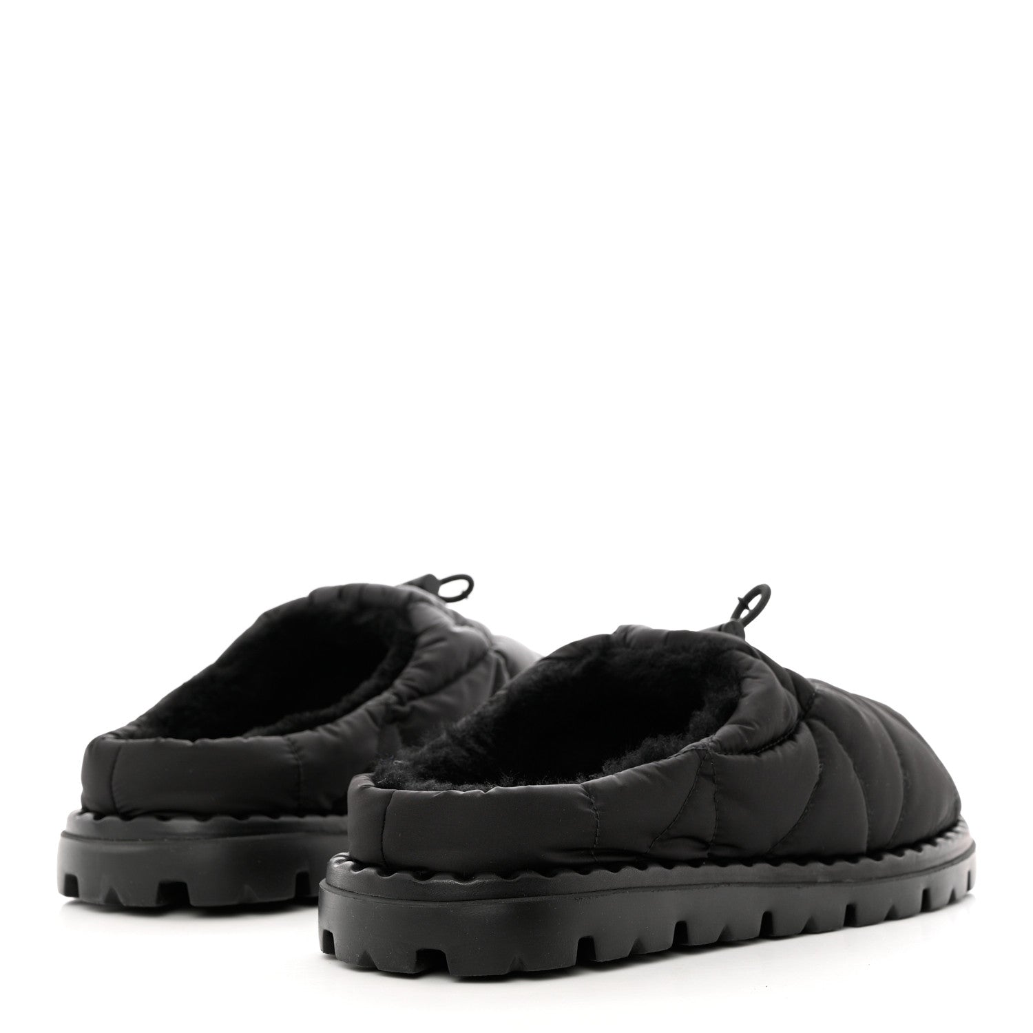 Prada Re-Nylon Piuma Triangle Logo Padded Drawcord Rush 20mm Slippers 39.5 Black 4 of 8