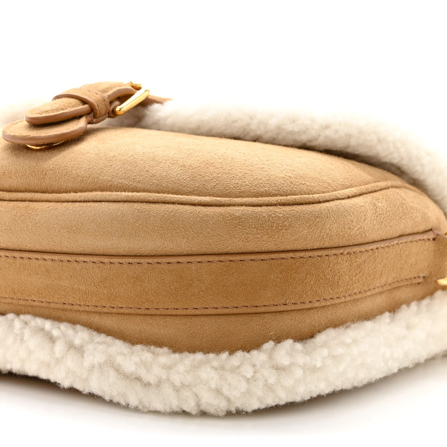 Suede Shearling Medium Bobby Flap Natural