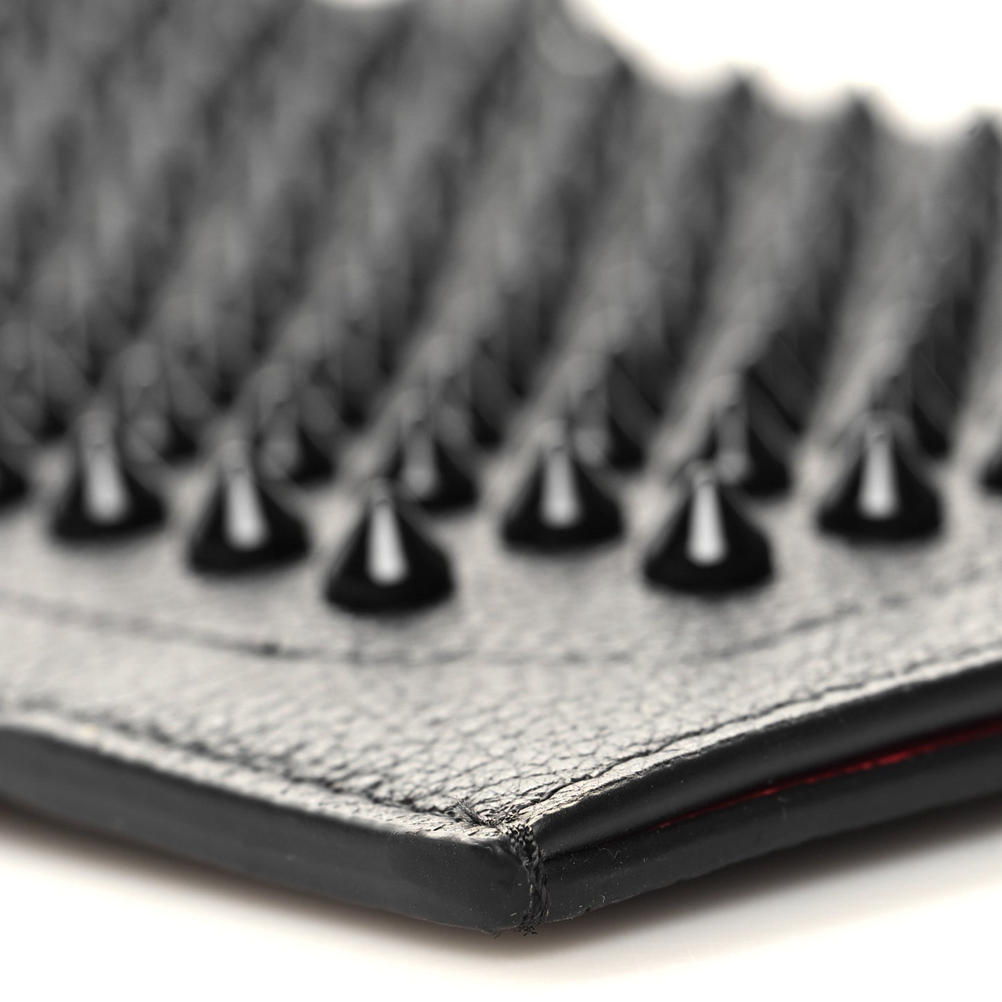 Empire Calfskin Spikes Loubilab Clutch Black