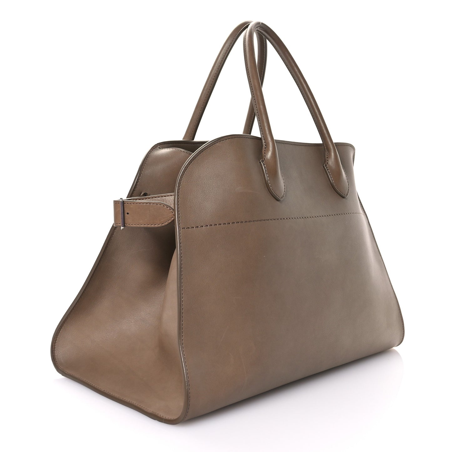 Polished Saddle Calfskin Soft Margaux 15 Mouse Grey