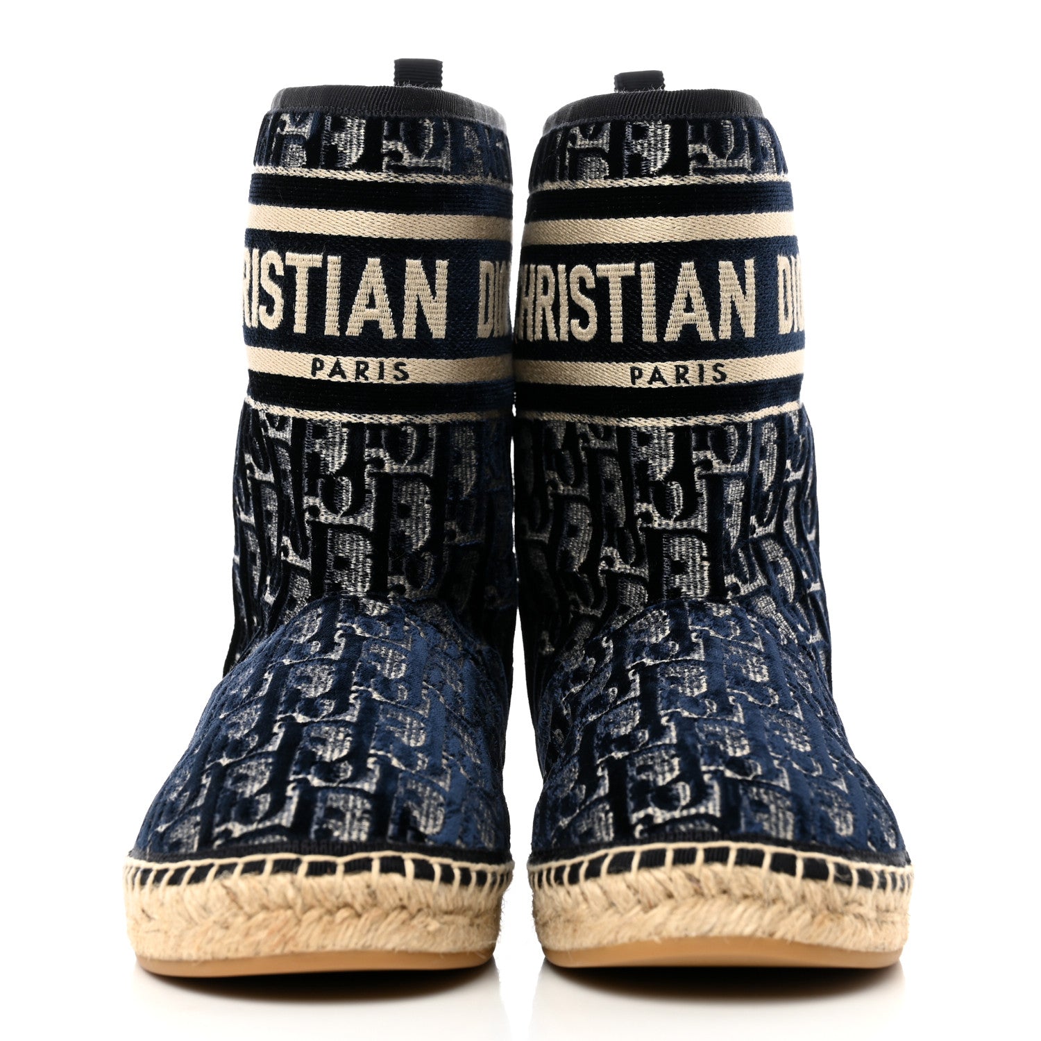 Christian Dior Velvet Oblique Granville Espadrille Boots 36.5 Deep Blue 2 of 9