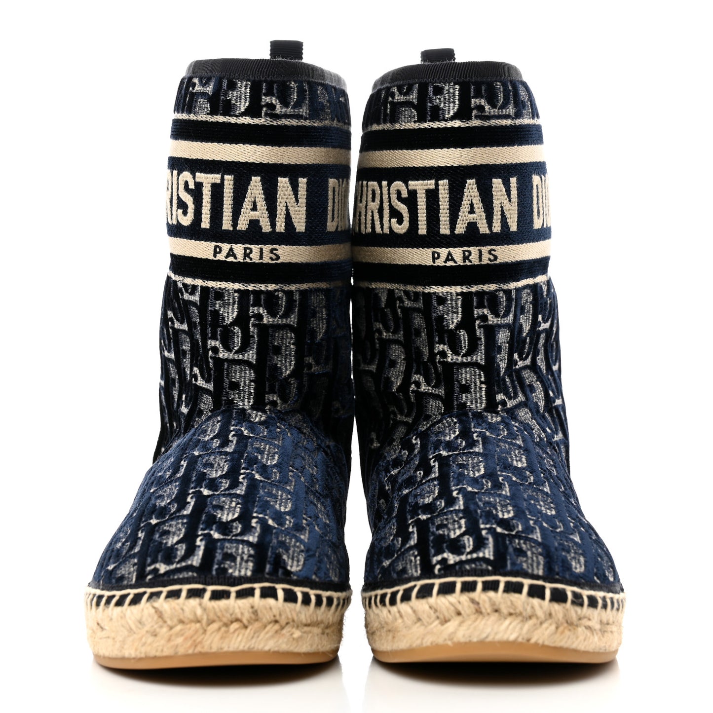 Velvet Oblique Granville Espadrille Boots 36.5 Deep Blue