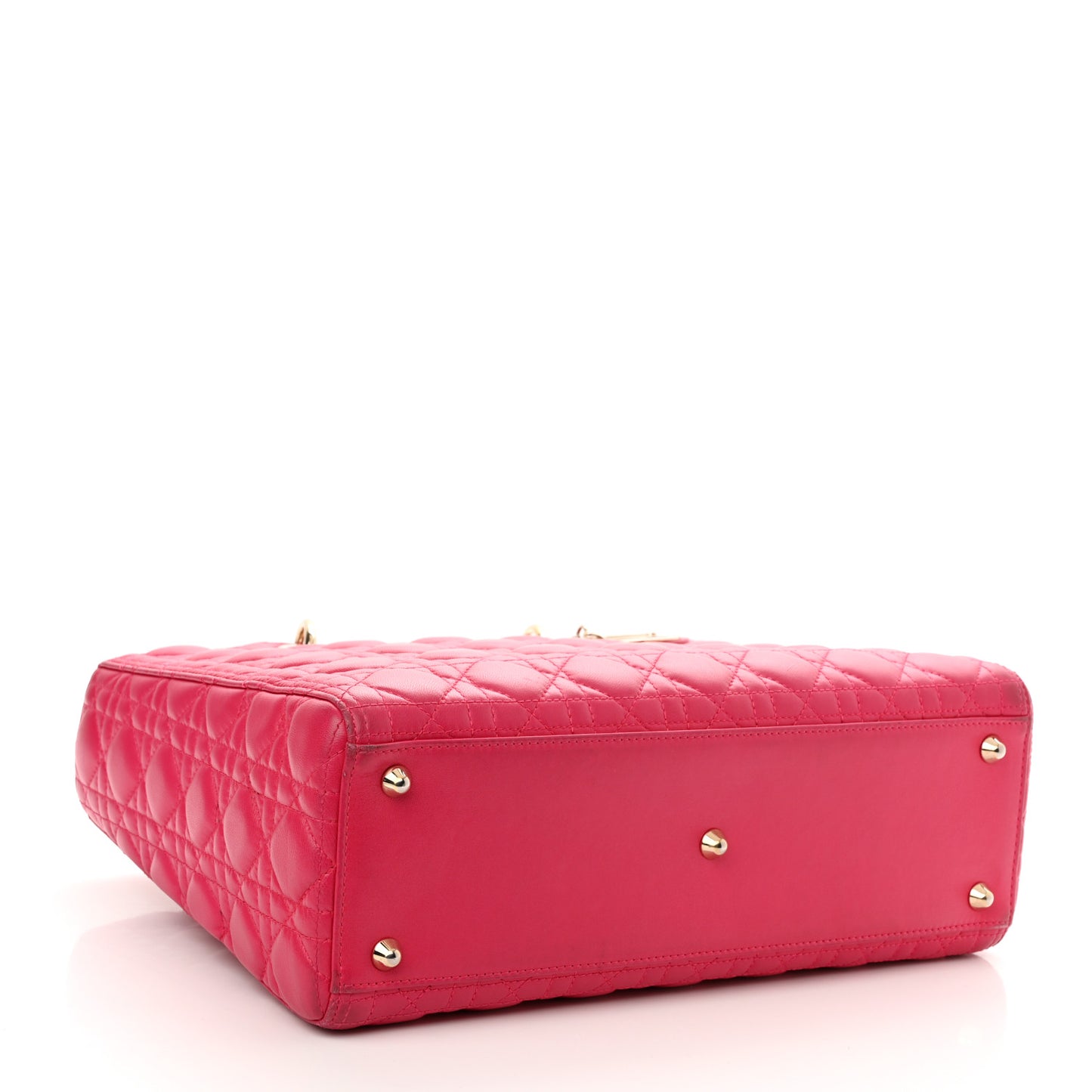 Lambskin Cannage Large Lady Dior Fuchsia