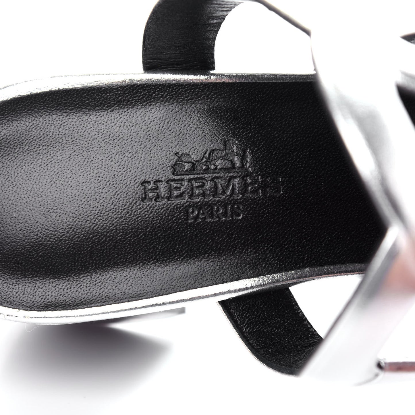 Metallic Nappa Bikini Sandals 37 Argent