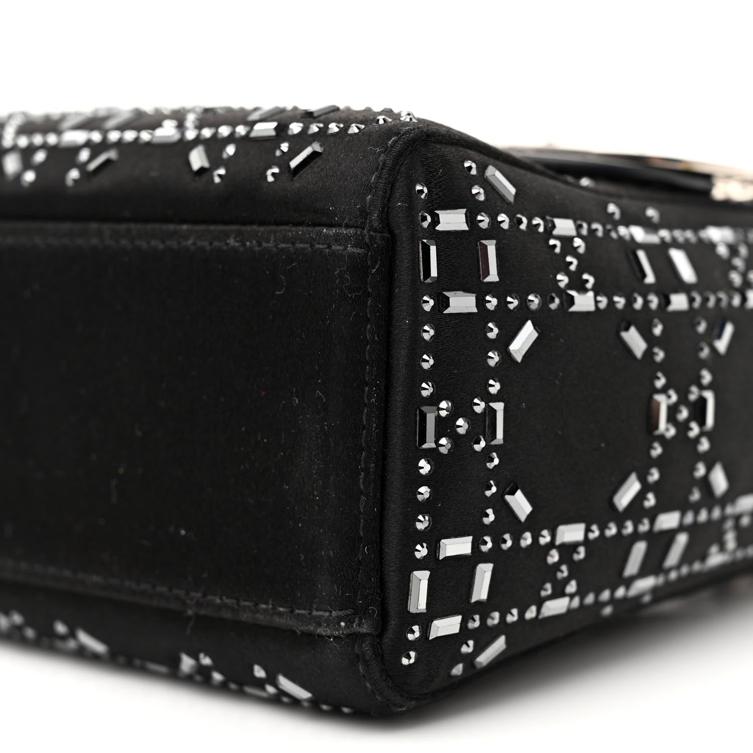 Christian Dior Satin Crystal Cannage Mini Lady Dior Black 10 of 12