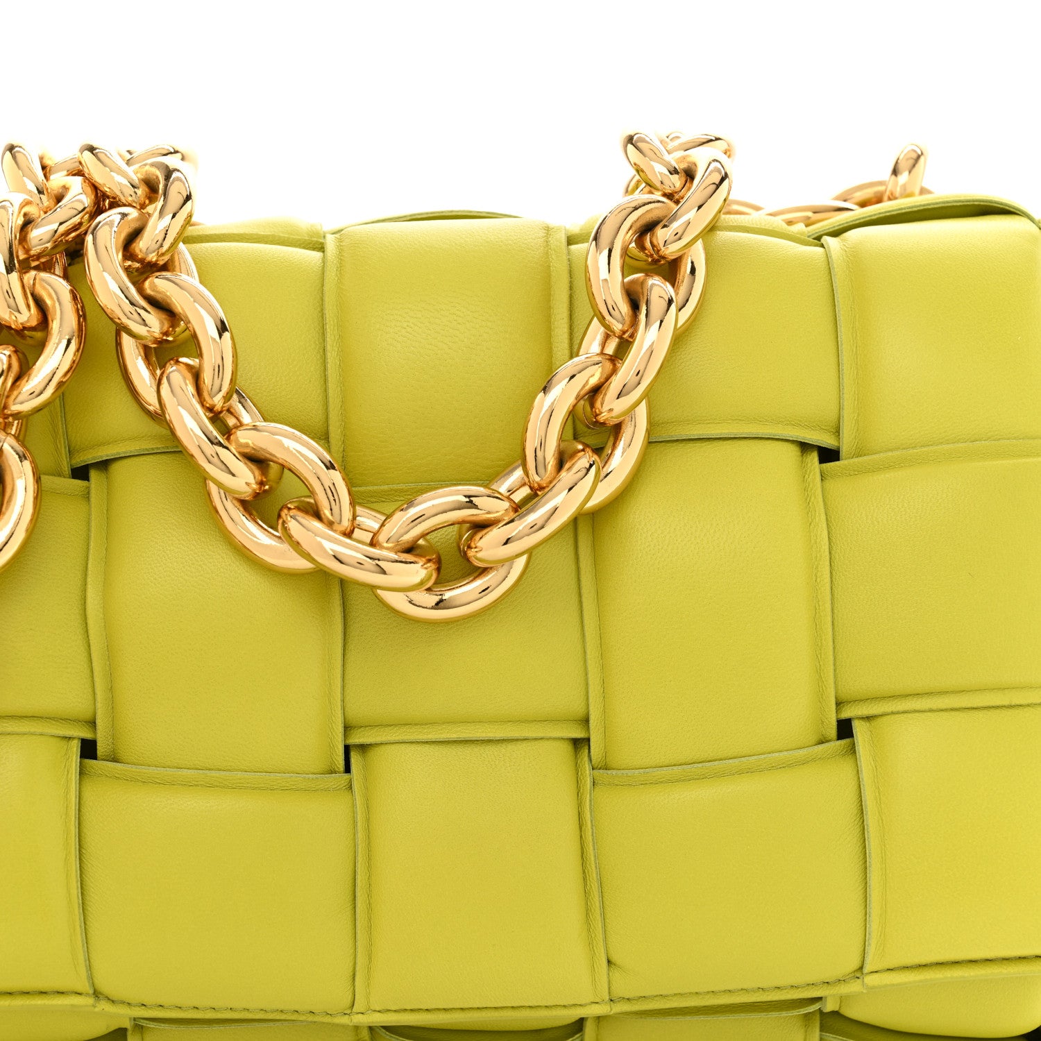 Bottega Veneta Lambskin Maxi Intreccio Padded Chain Cassette Crossbody Bag Kiwi 8 of 11