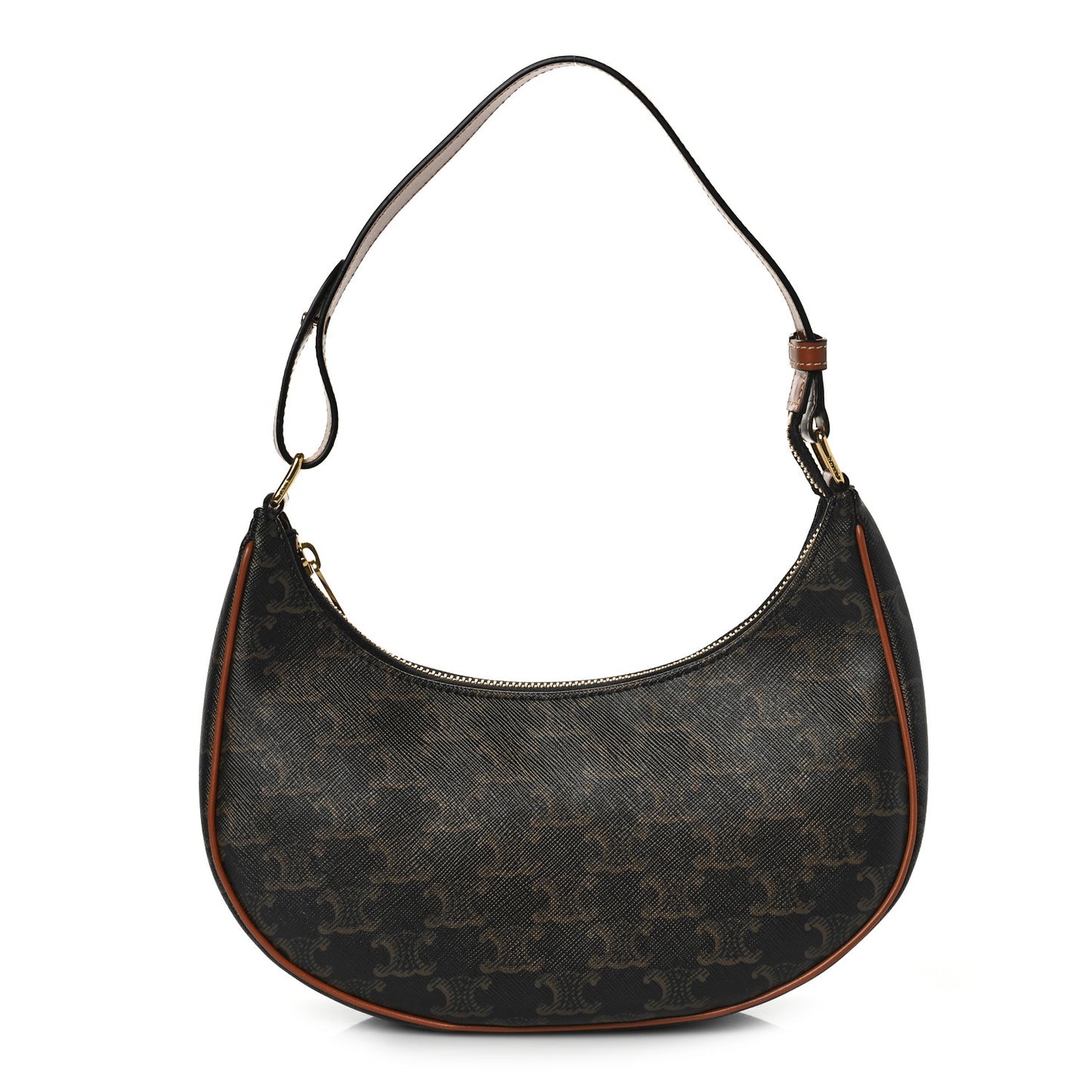 Triomphe Canvas Calfskin Ava Shoulder Bag Tan