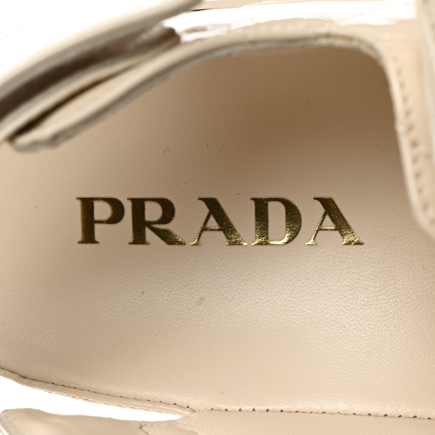 Patent Quilted Padded Slingback Sandals 36 Ivory