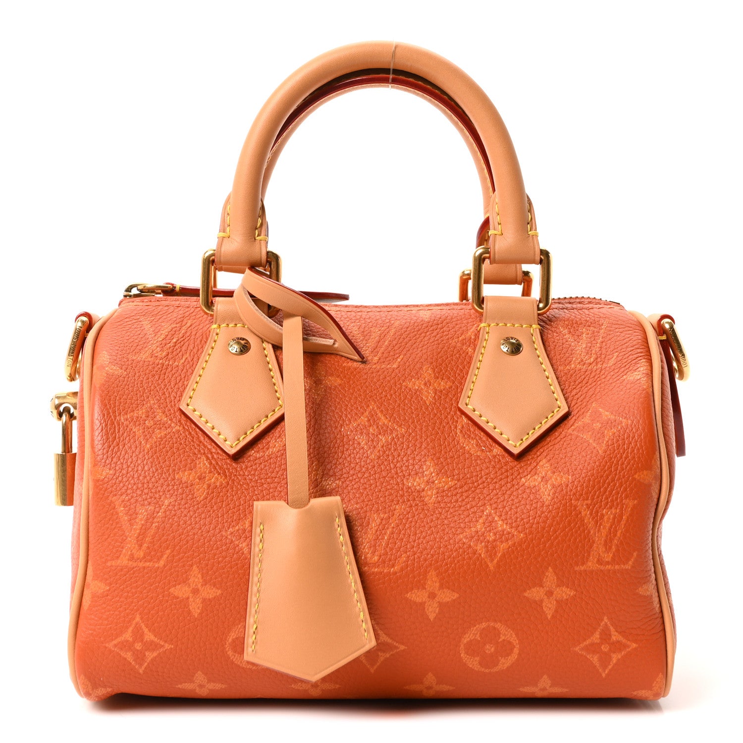 Louis Vuitton Calfskin Monogram Speedy P9 Bandouliere 20 Ochre