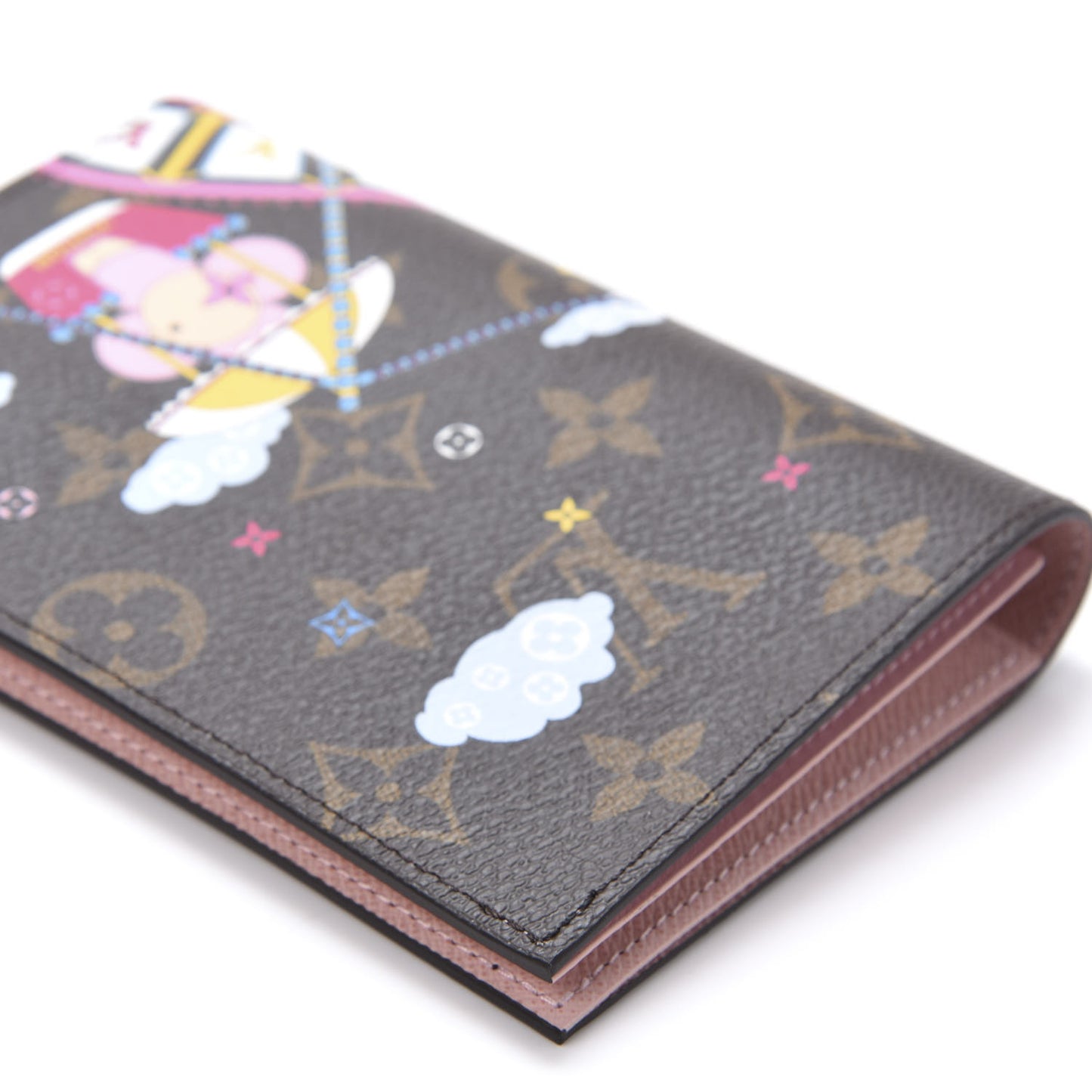 Monogram 2020 Christmas Animation Big Wheel Passport Cover Rose Ballerine