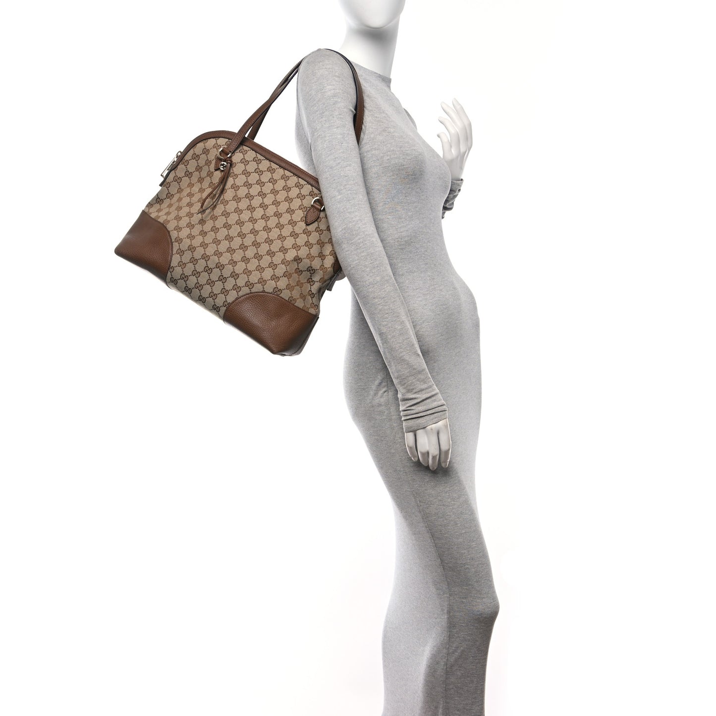 Monogram Medium Bree Shoulder Bag Beige Tabacco