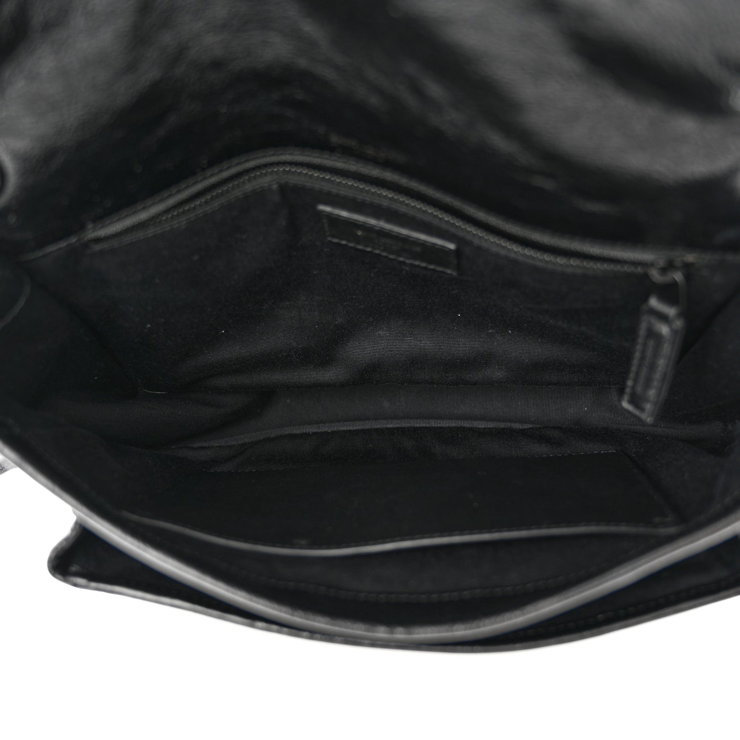 Crinkled Calfskin Matelasse Monogram Medium Niki Chain Satchel Black