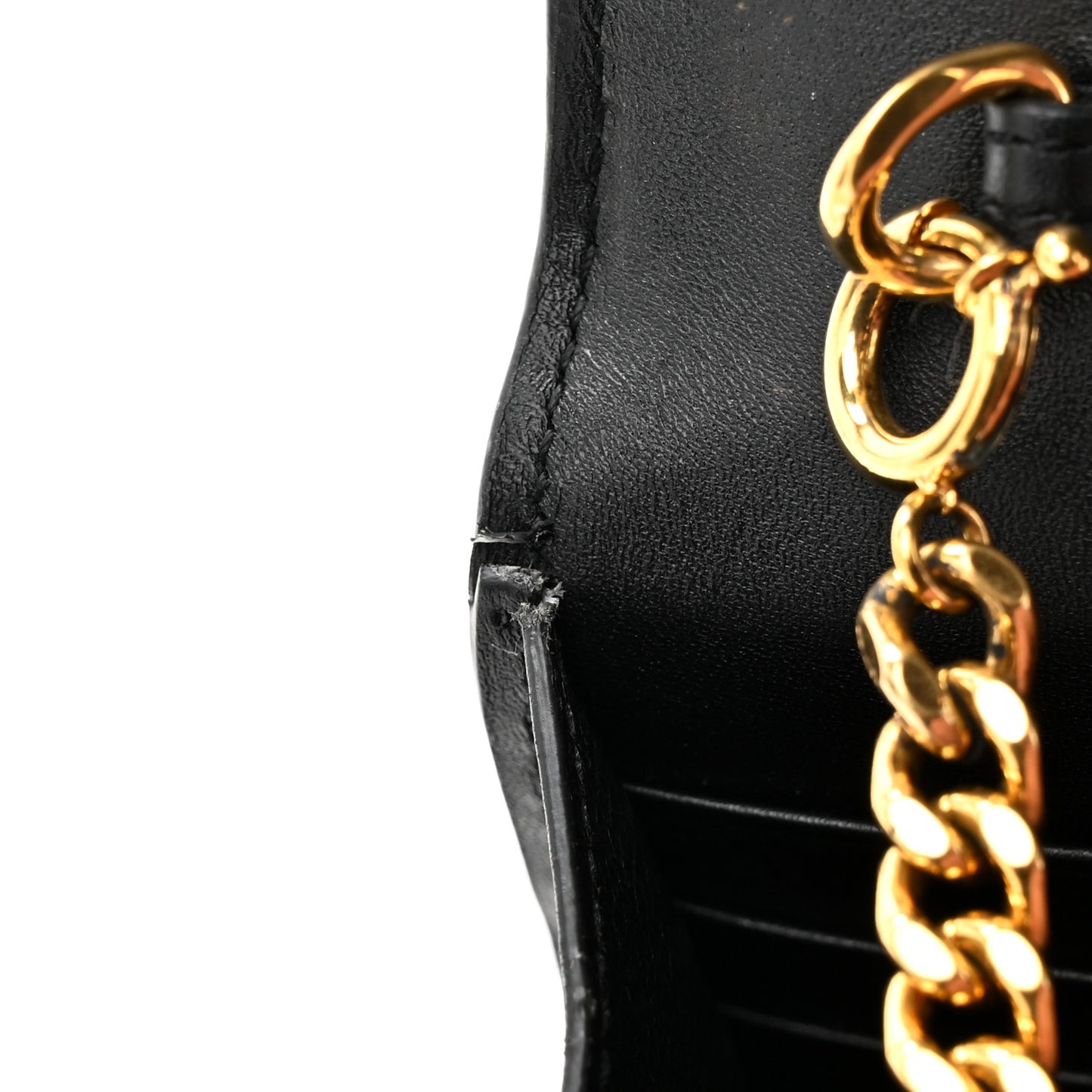 Smooth Calfskin Classic Monogram Kate Tassel Chain Wallet Black