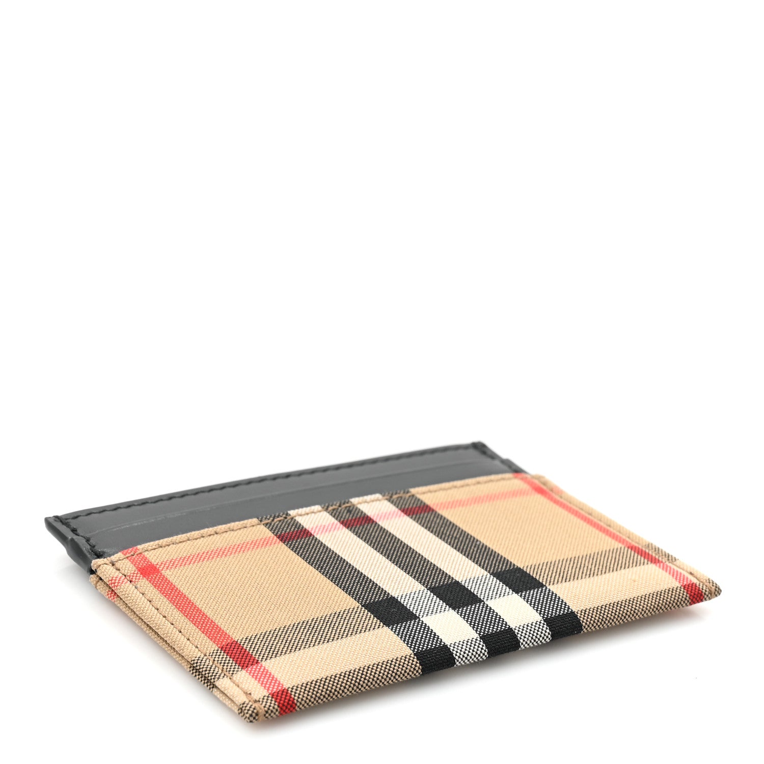 Burberry Smooth Calfskin Vintage Check Sandon Card Case Black 4 of 7