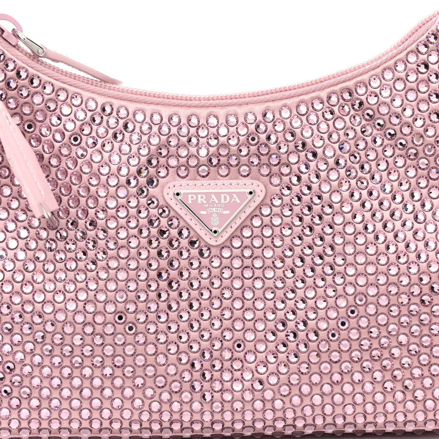 Satin Crystal Mini Re-Edition 2000 Bag Alabastro